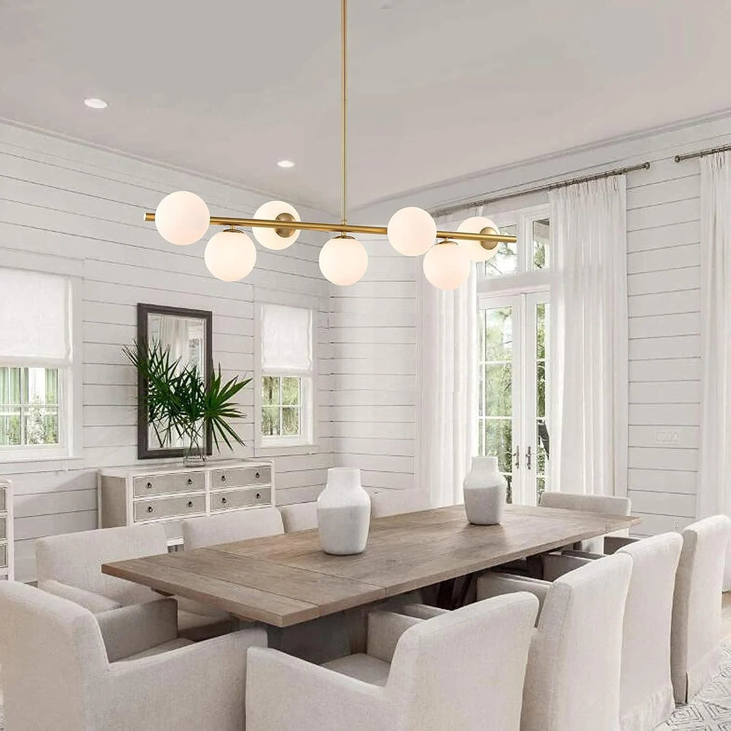 Glass Globe Gold Sputnik Chandelier-Sofary Lighting