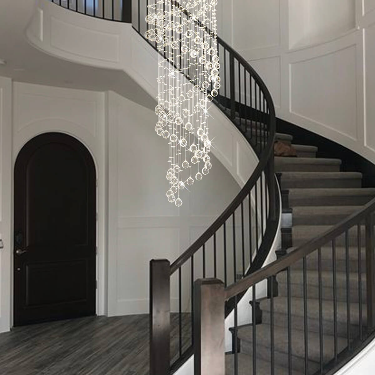 Modern-Spiral-Raindrop-Chandelier-Staircase1 | Sofary