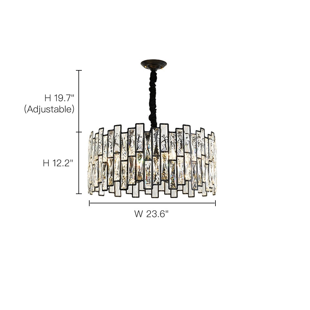 Modern Crystal Prism Drum Pendant Light - Sofary Lighting