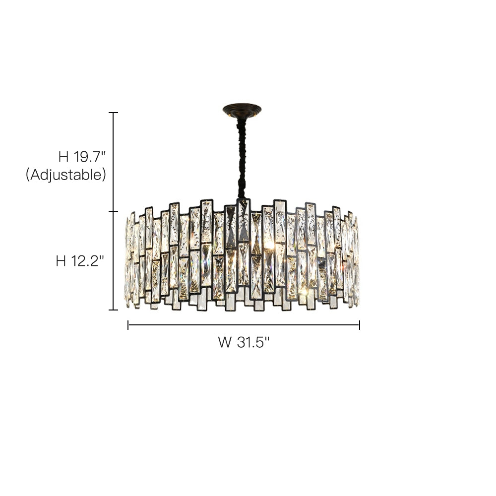 Modern Crystal Prism Drum Pendant Light - Sofary Lighting