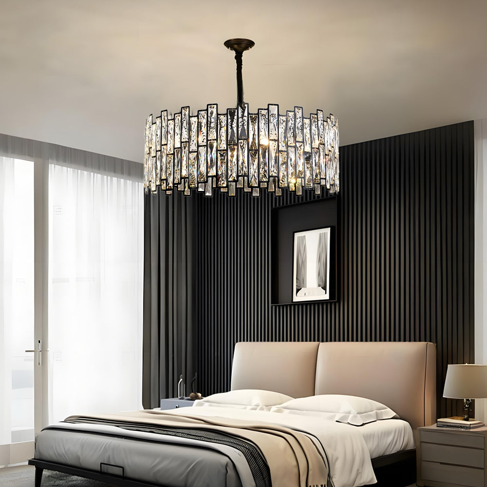 Modern Crystal Prism Drum Pendant Light - Sofary Lighting