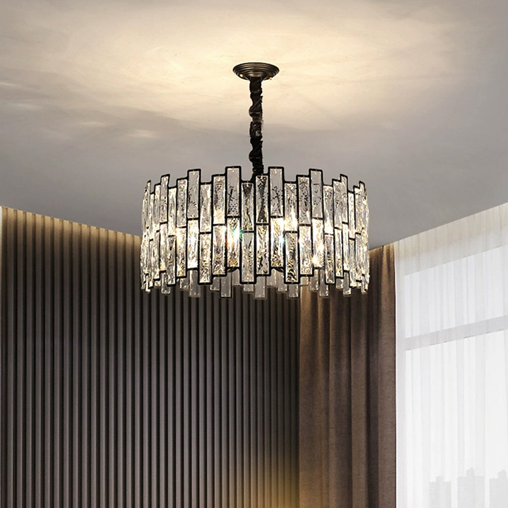 Modern Crystal Prism Drum Pendant Light - Sofary Lighting