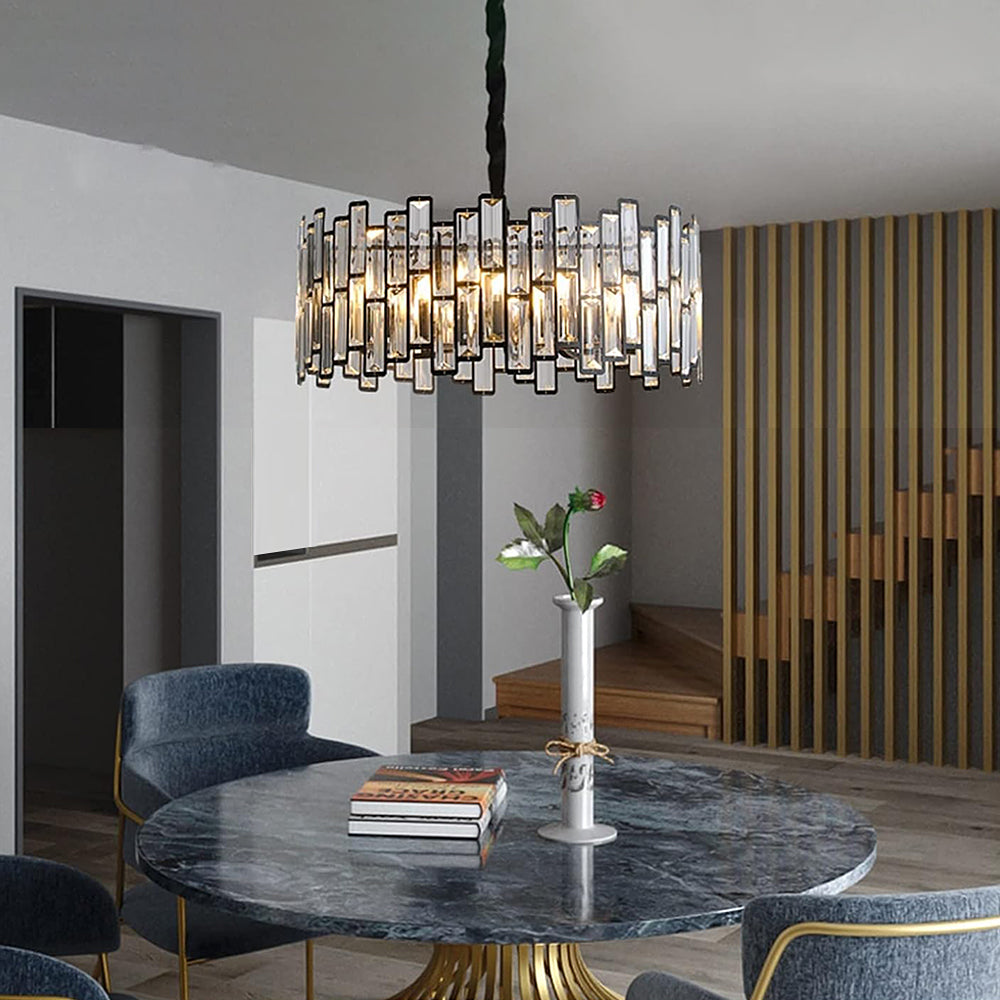 Modern Crystal Prism Drum Pendant Light - Sofary Lighting
