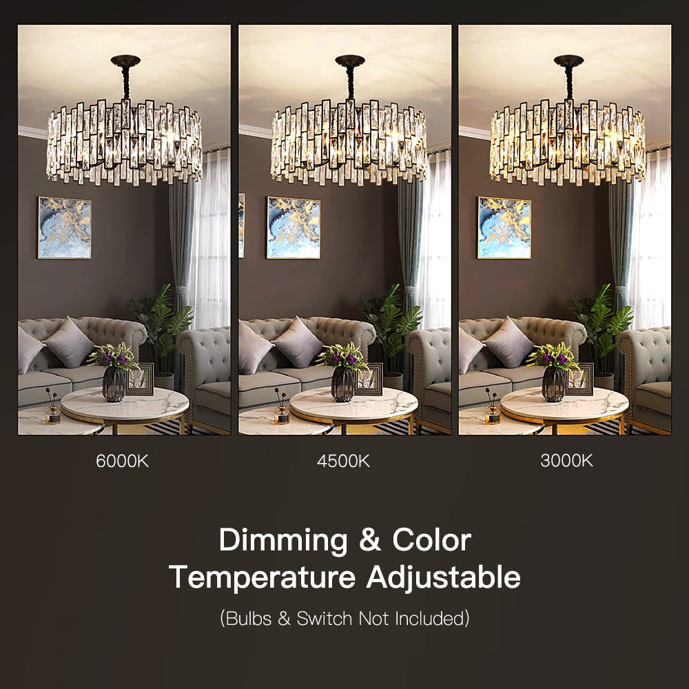 Modern Crystal Prism Drum Pendant Light - Sofary Lighting