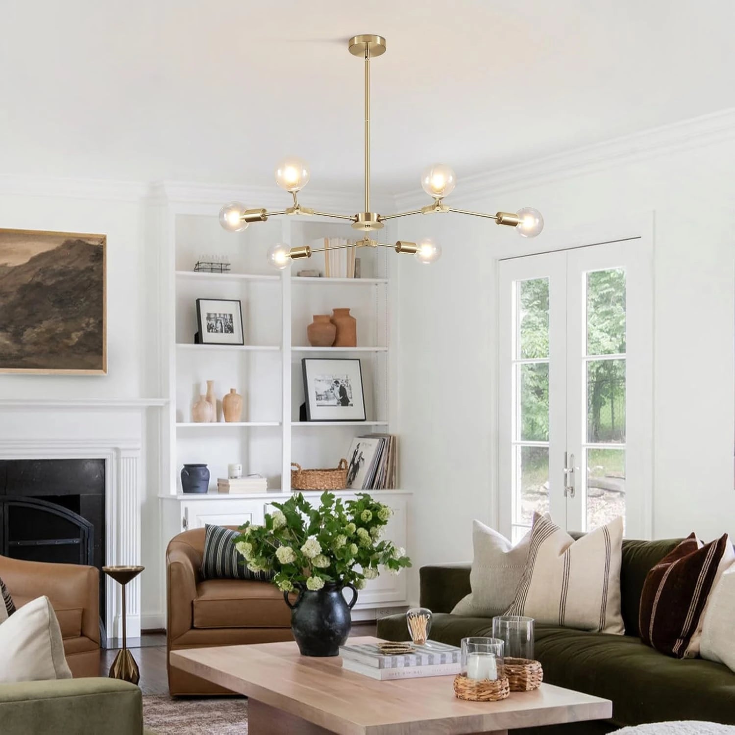 Modern Elegant Brushed Brass Globe Chandelier-—Sofary Lighting