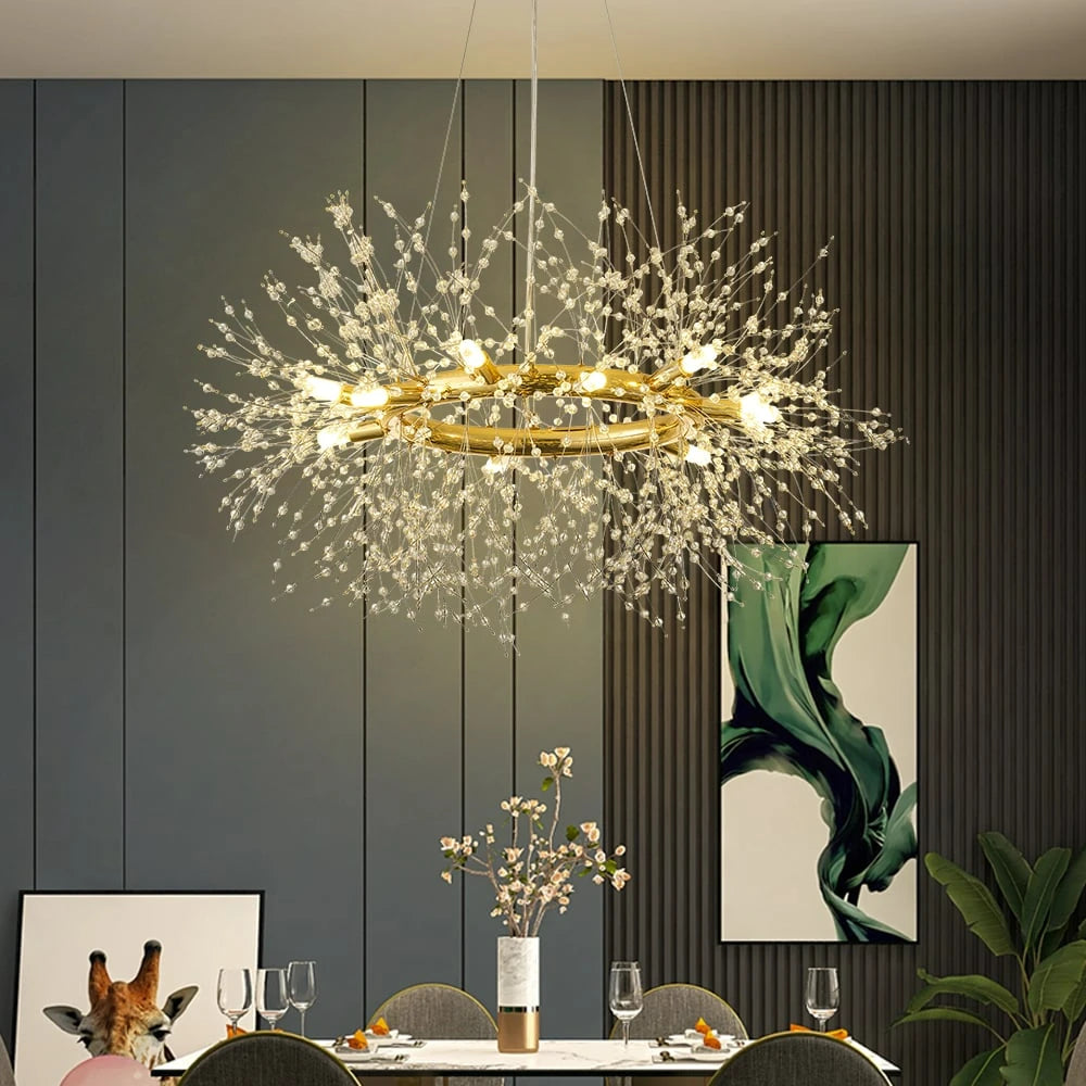 Modern Crystal Firework Sputnik Chandelier Pendant Ceiling Light-Sofary Light