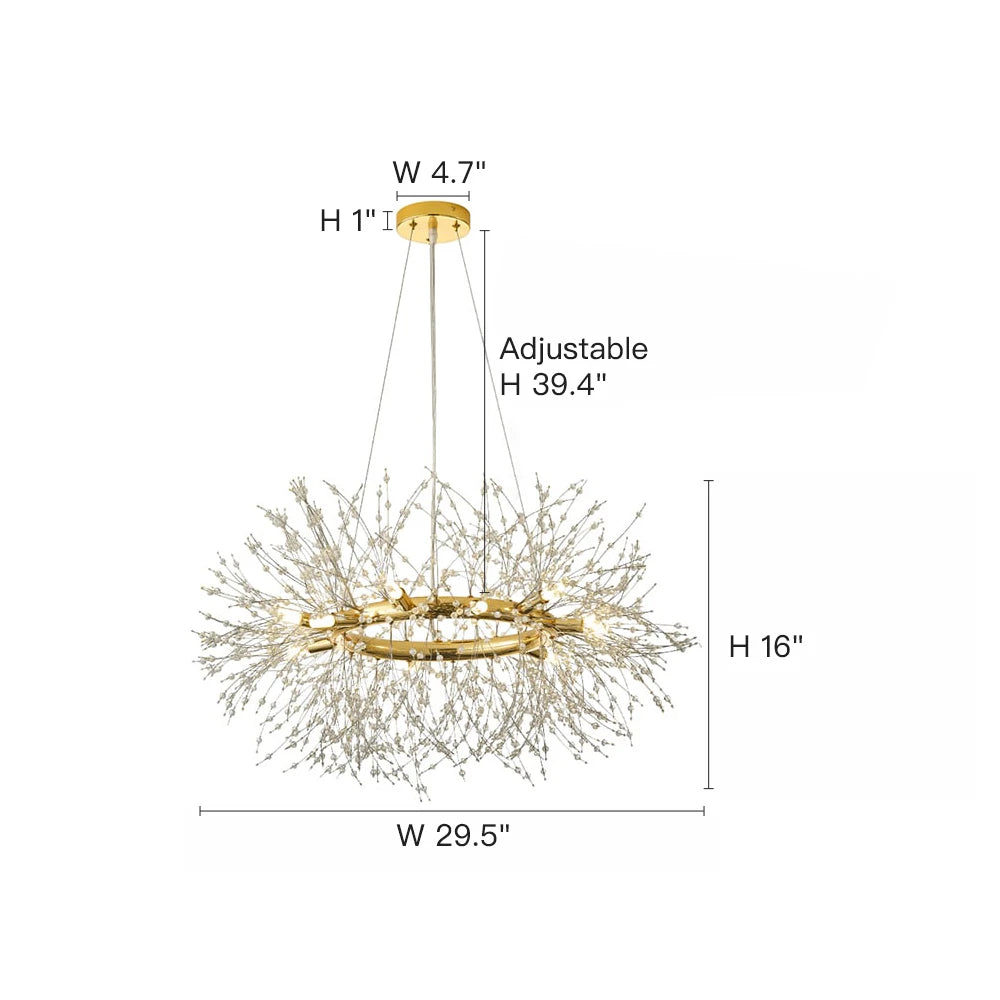 Modern Crystal Firework Sputnik Chandelier Pendant Ceiling Light size-Sofary Light