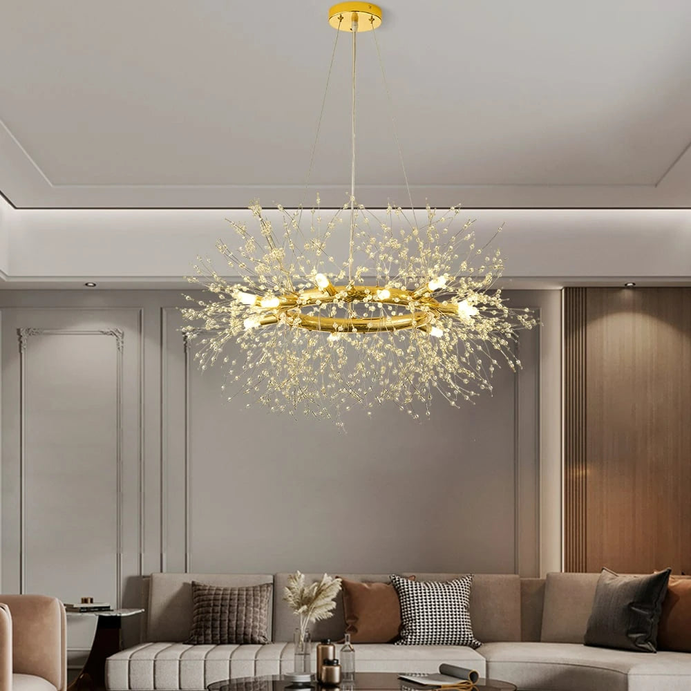 Modern Crystal Firework Sputnik Chandelier Pendant Ceiling Light-Sofary Light