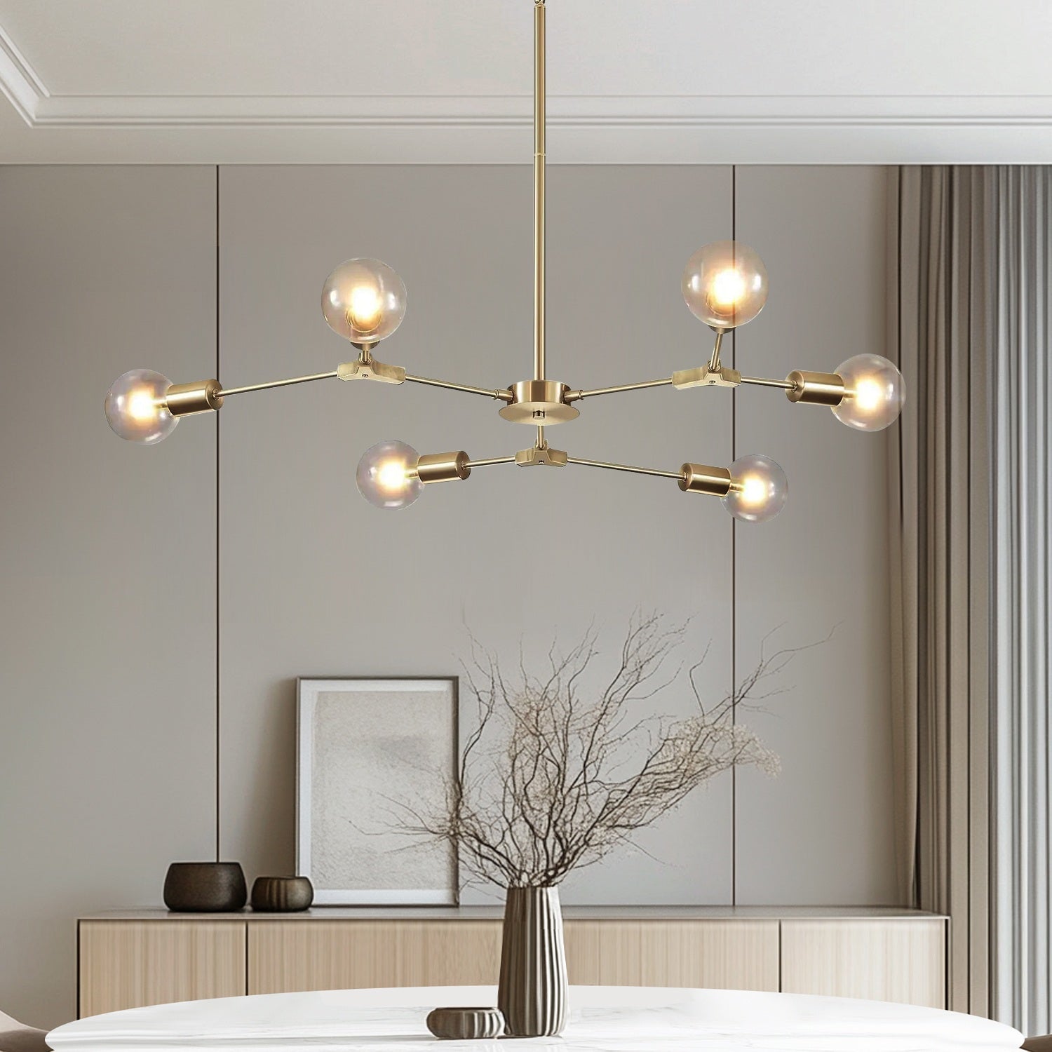 Modern Elegant Brushed Brass Globe Chandelier ch363 20250704 Sofary Lighting