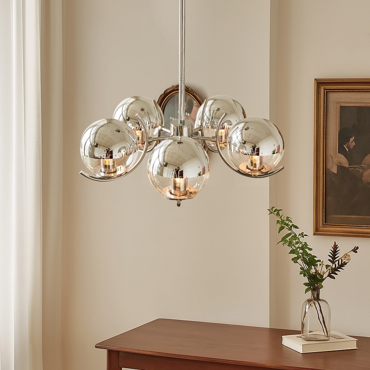 Modern Light 5 Light Lighting with Globe Glass ch262 20250704 Sofary Lighting