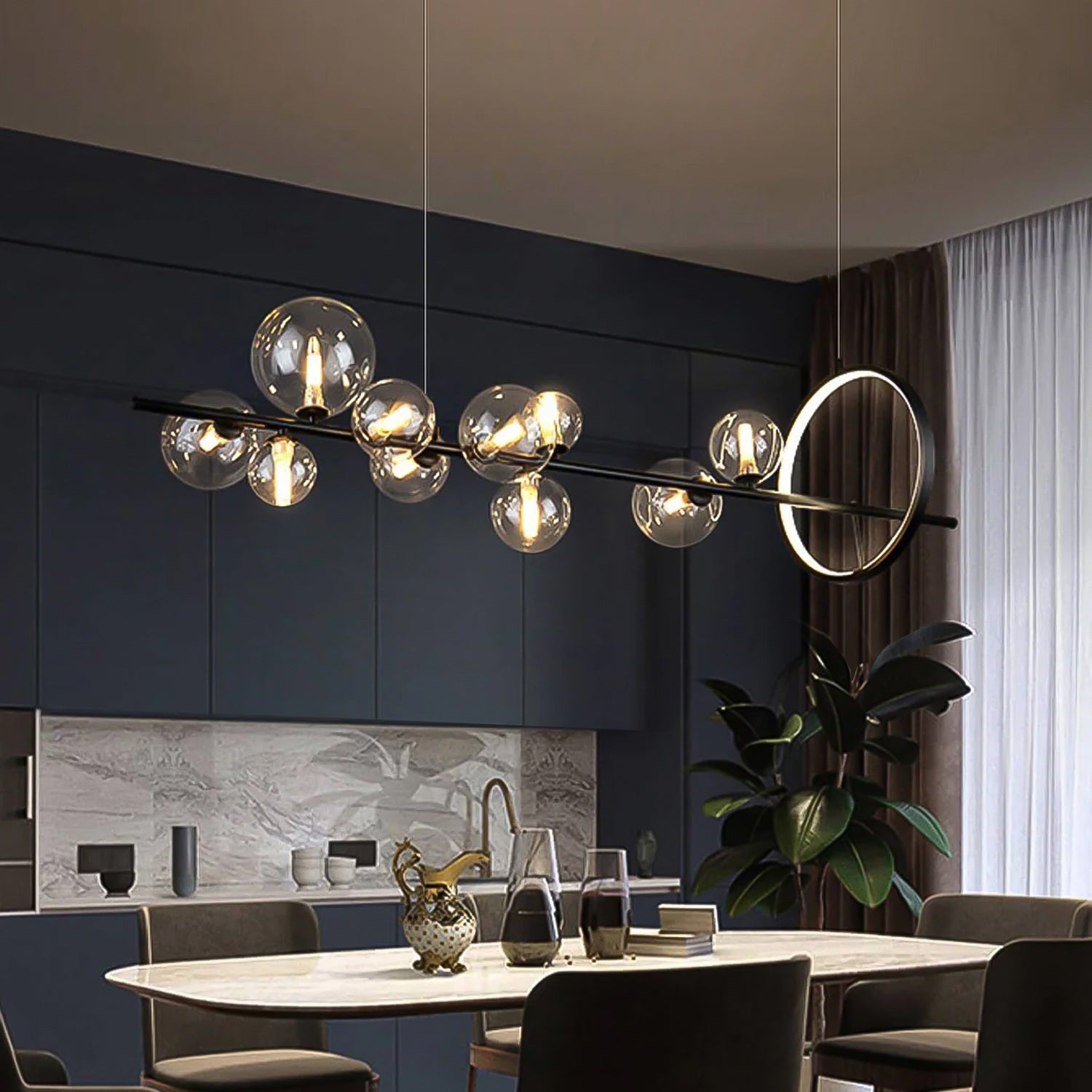 Modern Nordic Dining Room Chandelier: Trendy Glass Bubble ch227 20250704 Sofary Lighting Lighting