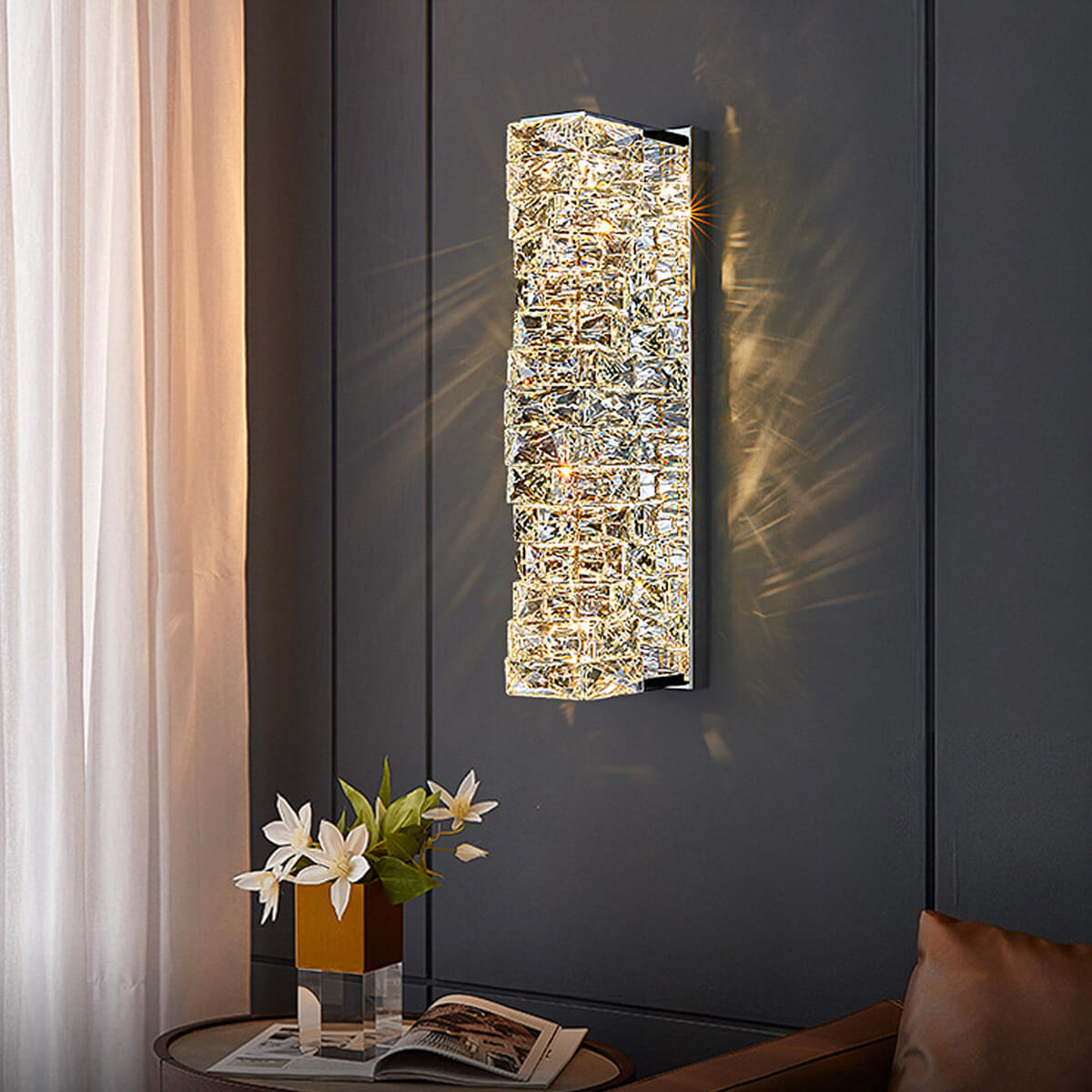 Nordic-modern-luxury-crystal-wall-lamp-bedroom-lamp-living room  | Sofary