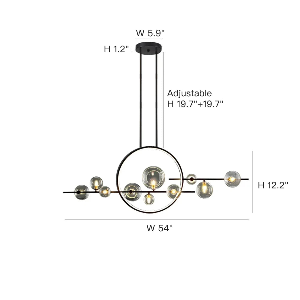 Opal Halo Chandelier with Glass Globes - Sofary Lighting