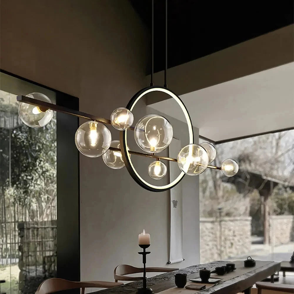 Opal Halo Chandelier with Glass Globes - Sofary Lighting