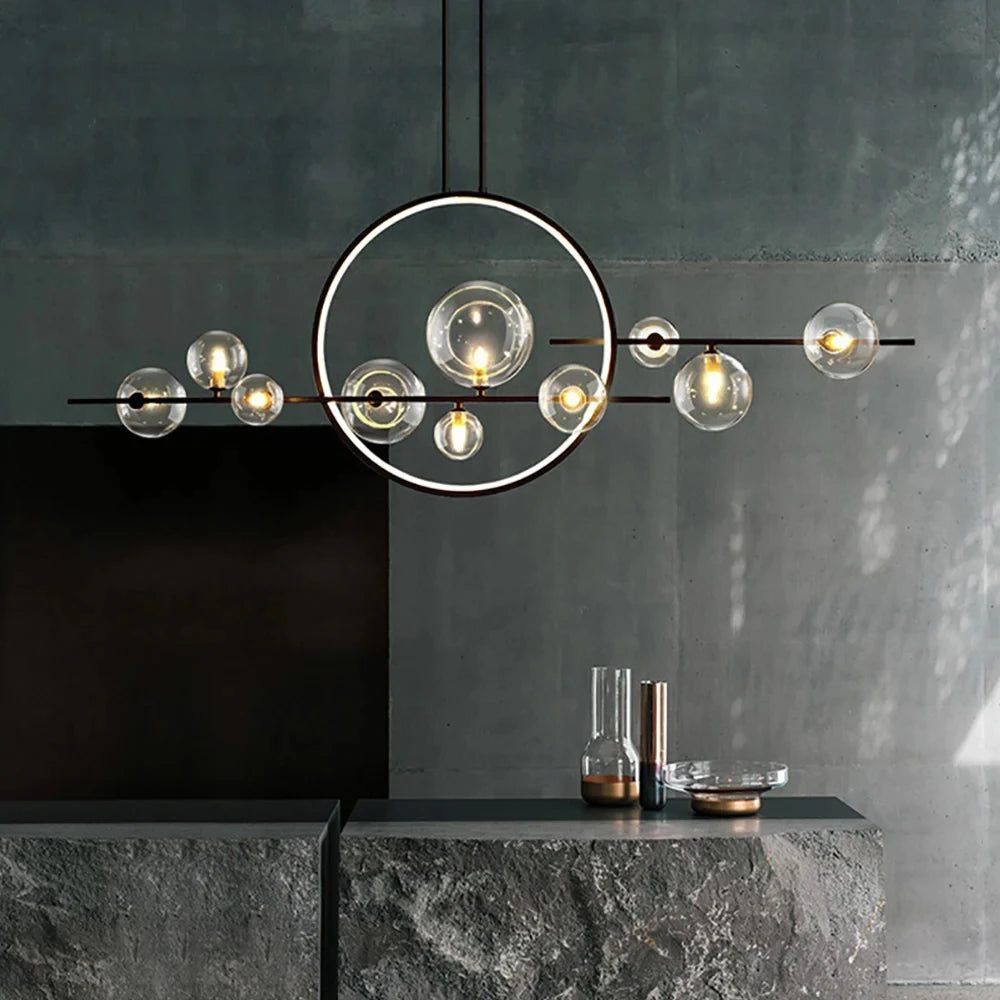 Opal Halo Chandelier with Glass Globes - Sofary Lighting