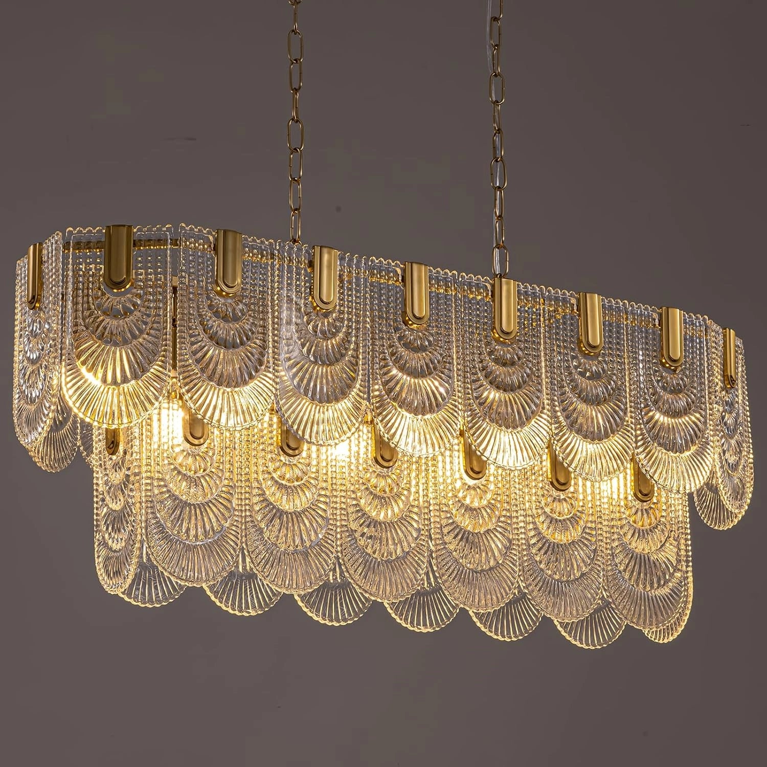 Opulent Rectangular Crystal Chandelier - Sofary Lighting