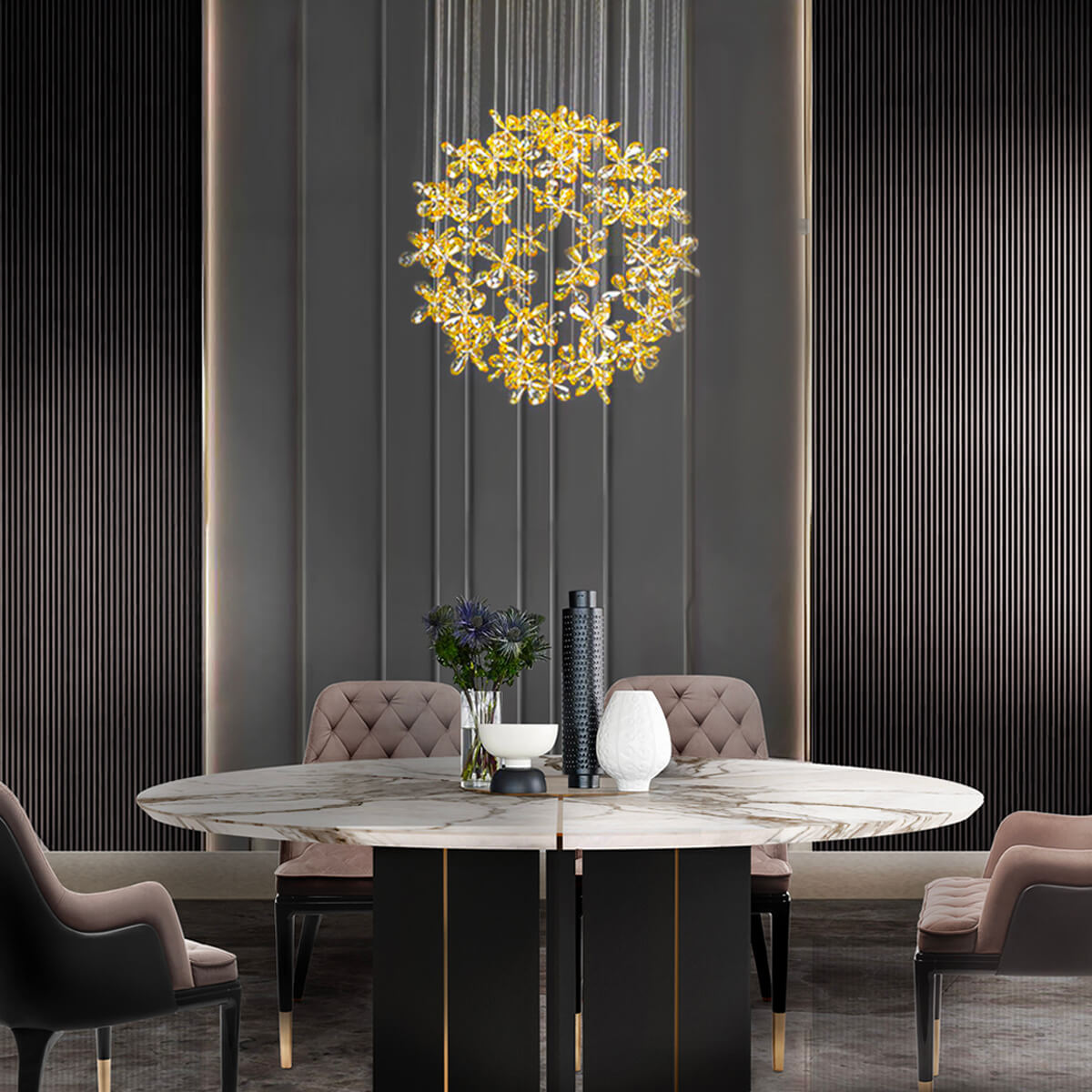 Restaurant-crystal-chandelier-circular-living-room-chandelier-living room | Sofary