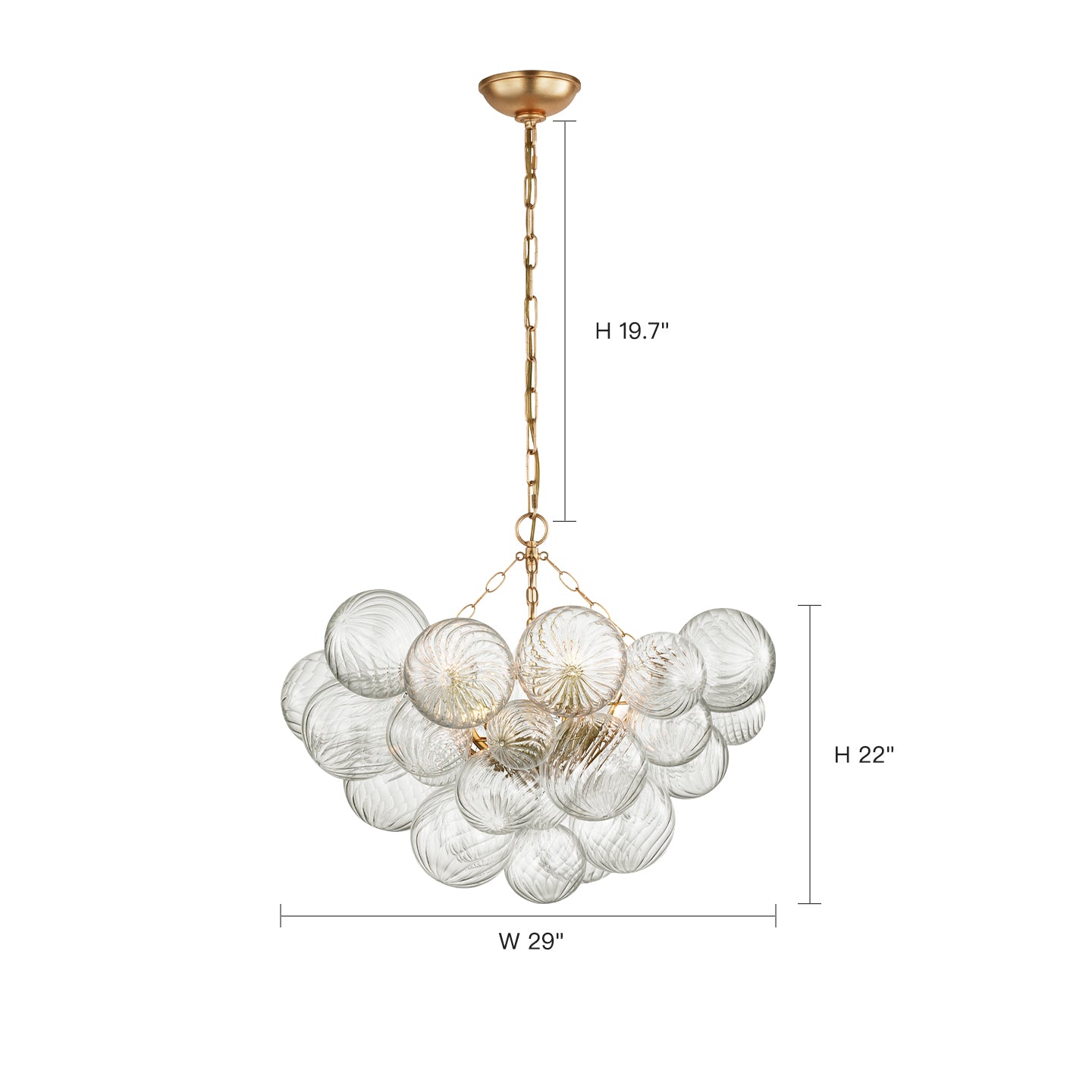 Round Swirled Clear Blown Glass Ribbed Globe - Sofary Lighting