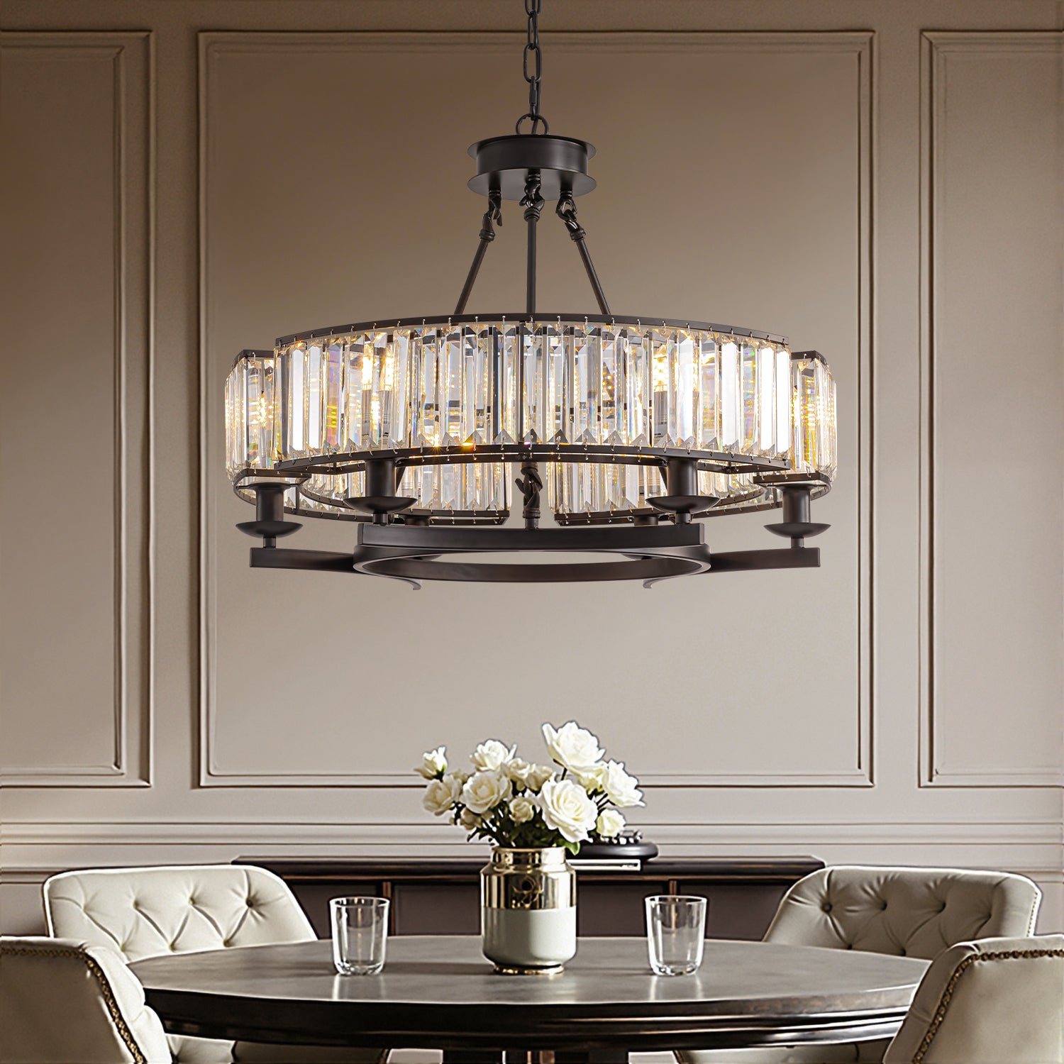 Round Modern Rustic Crystal Chandelier 20251223 sofary lighting