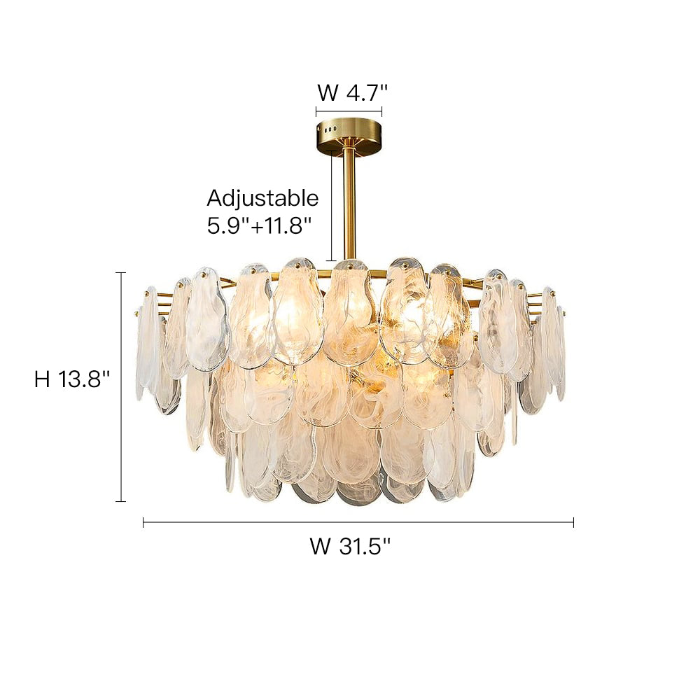 Tiered Cloud Glass Chandelier 8 Lights - Sofary Lighting