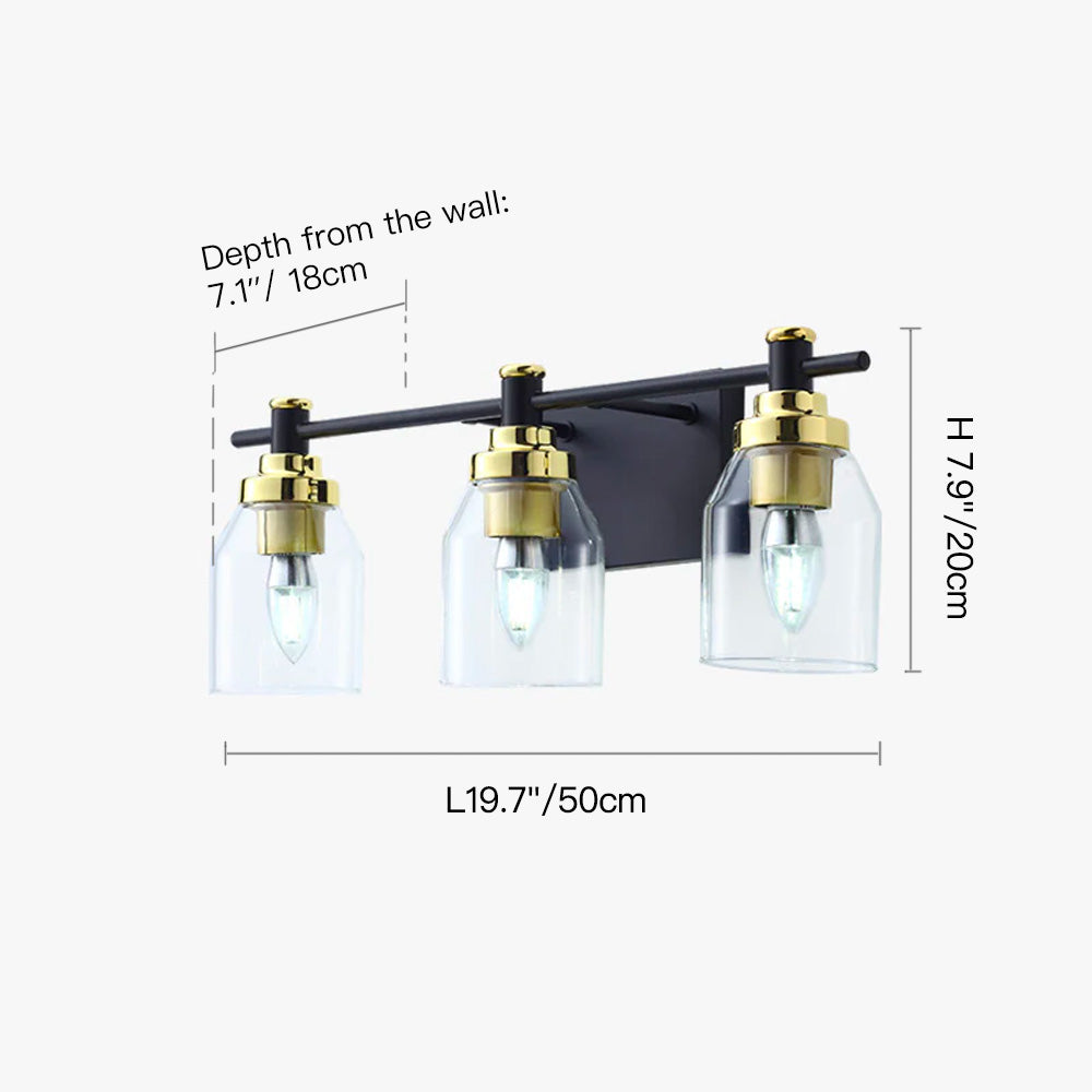 Black and Gold Glass Modern Vanity Light ---SIZE | Sofary