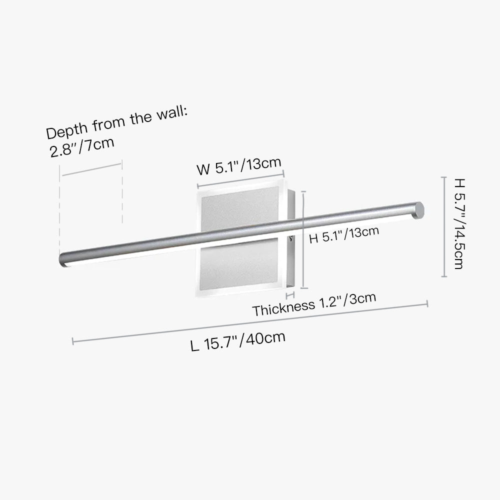 Chrome Led Vanity Light - warm Light-_40cm size| Sofary