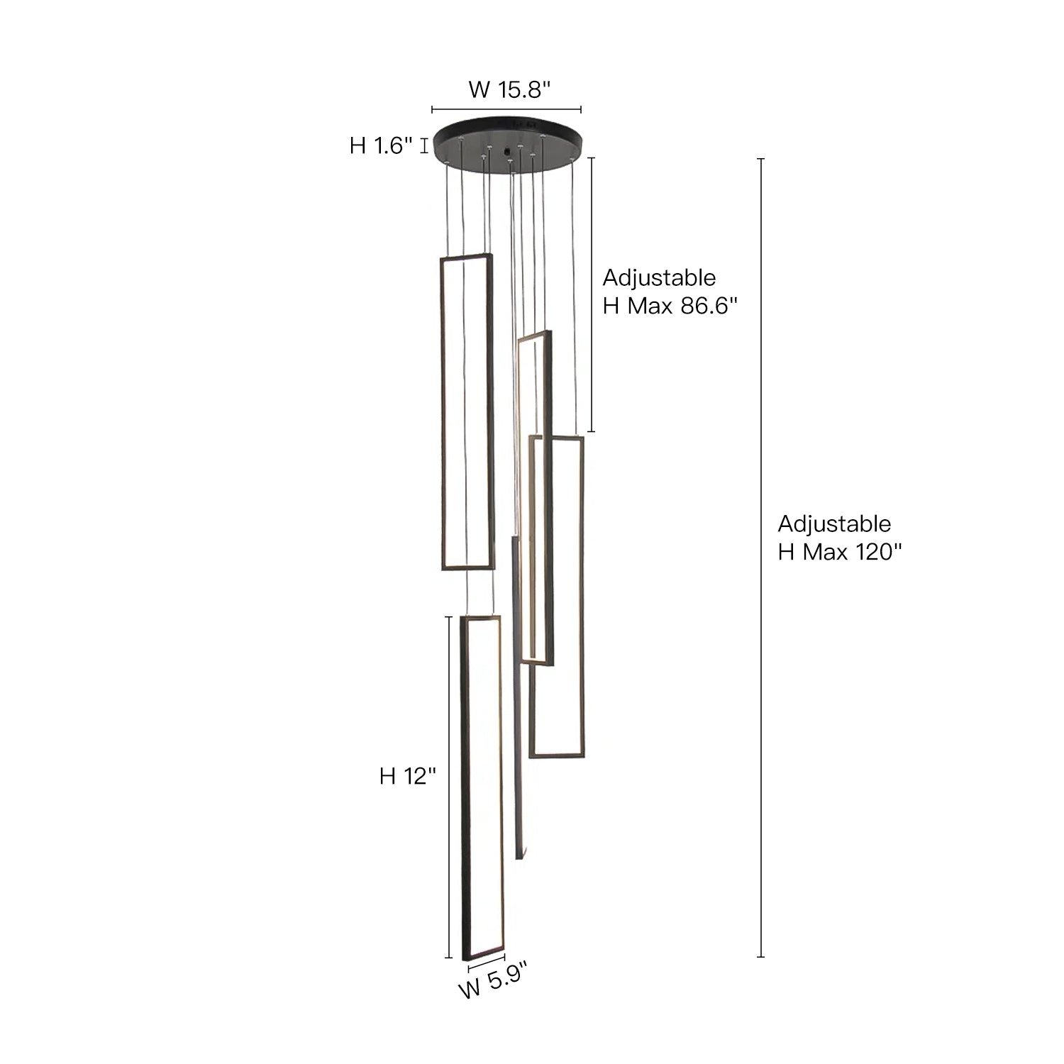 Vesta Modern 5-Light Dimmable Cluster Chandelier