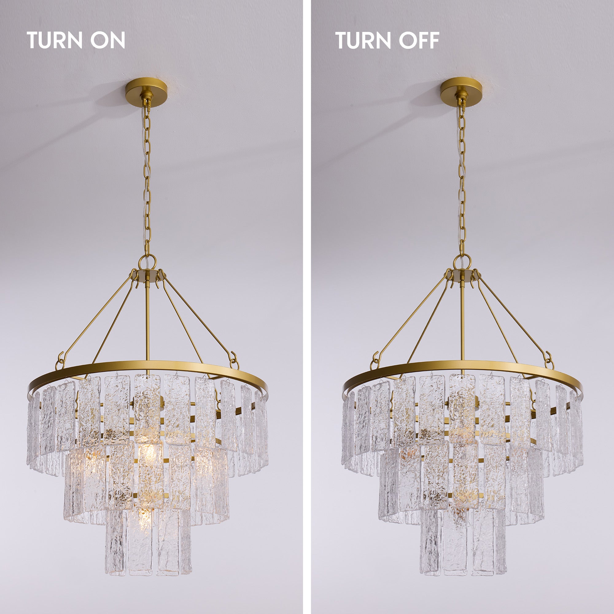 amara-modern-luxury-gold-textured-glass-tiered-drum-chandelier-turn-on-and-off