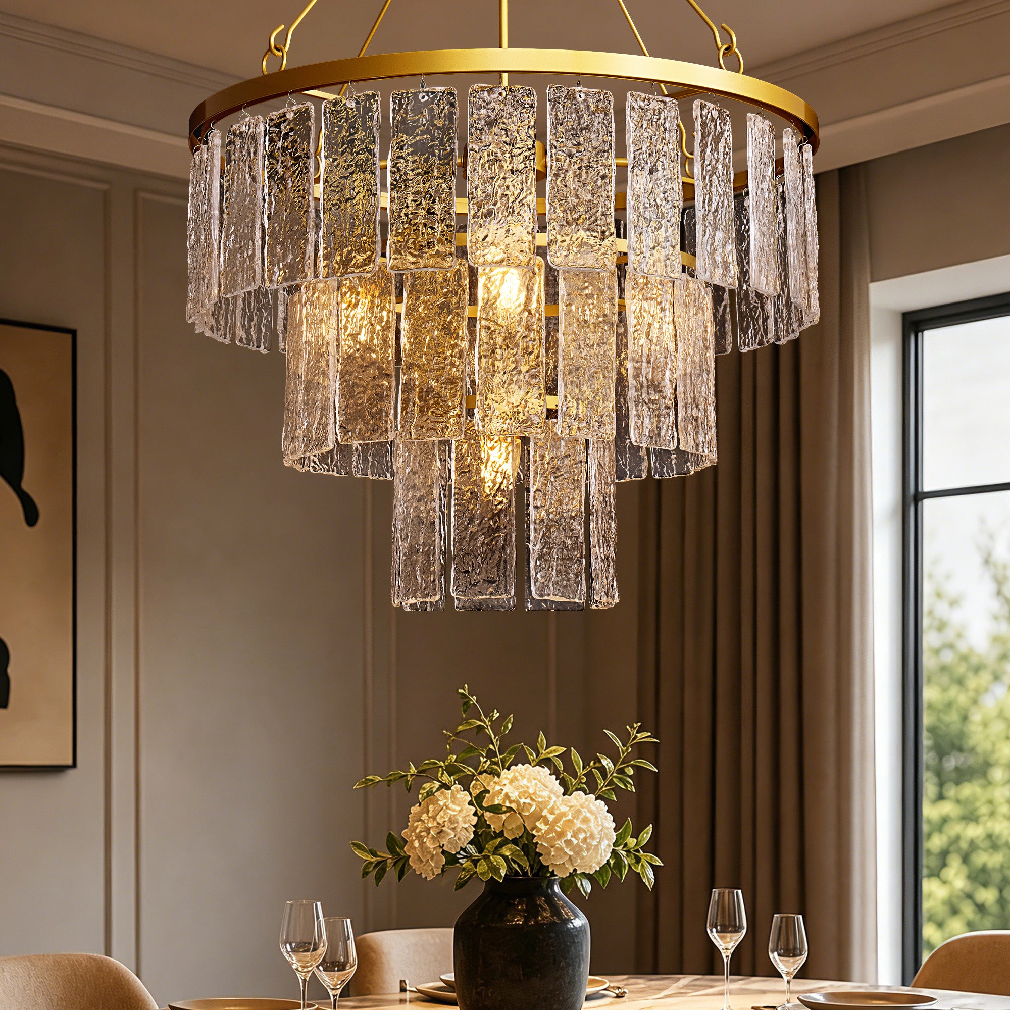 amara-modern-luxury-gold-textured-glass-tiered-drum-chandelier