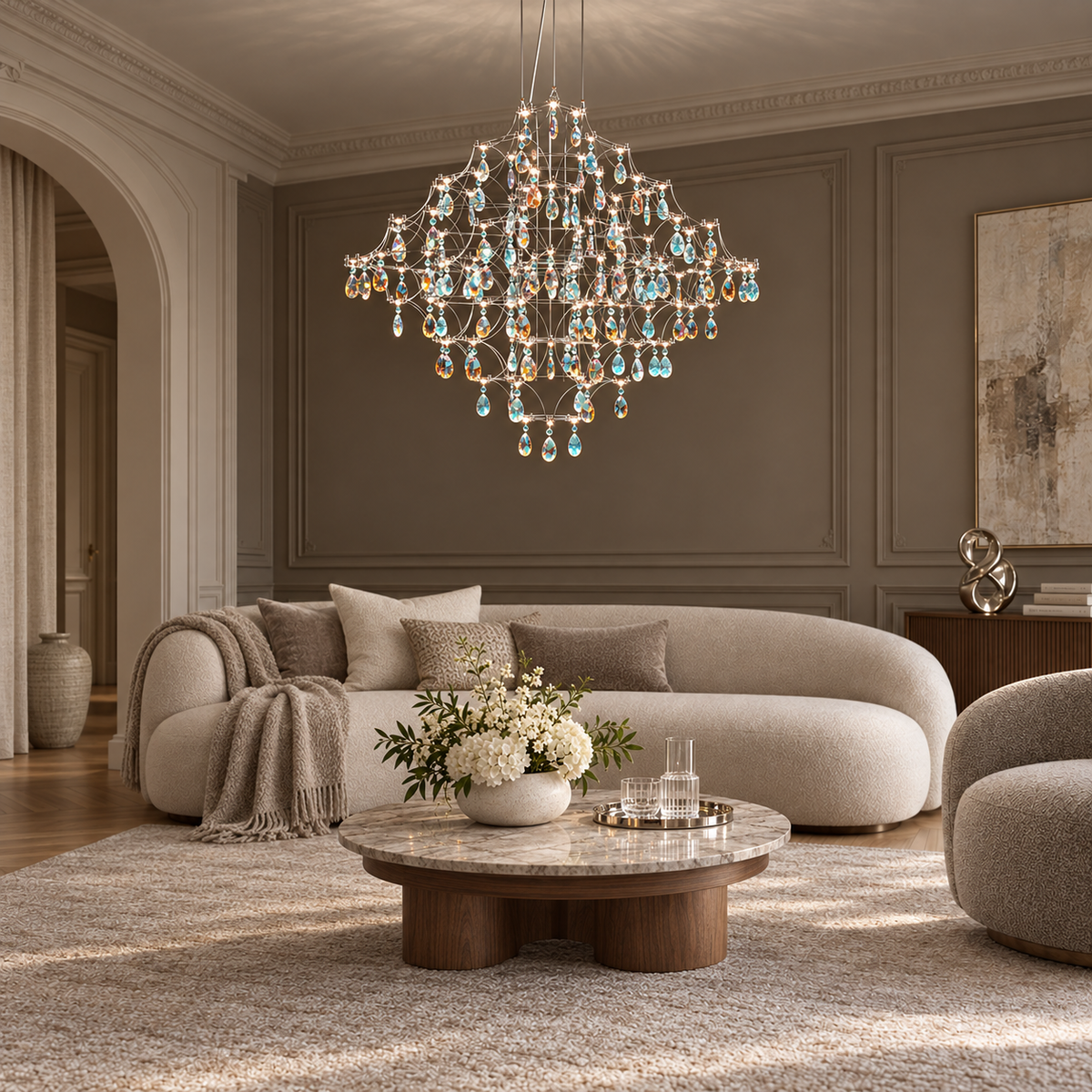 asterwyn-modern-artistic-crystal-cascading-teardrop-chandelier- living-room-sofary-lighting