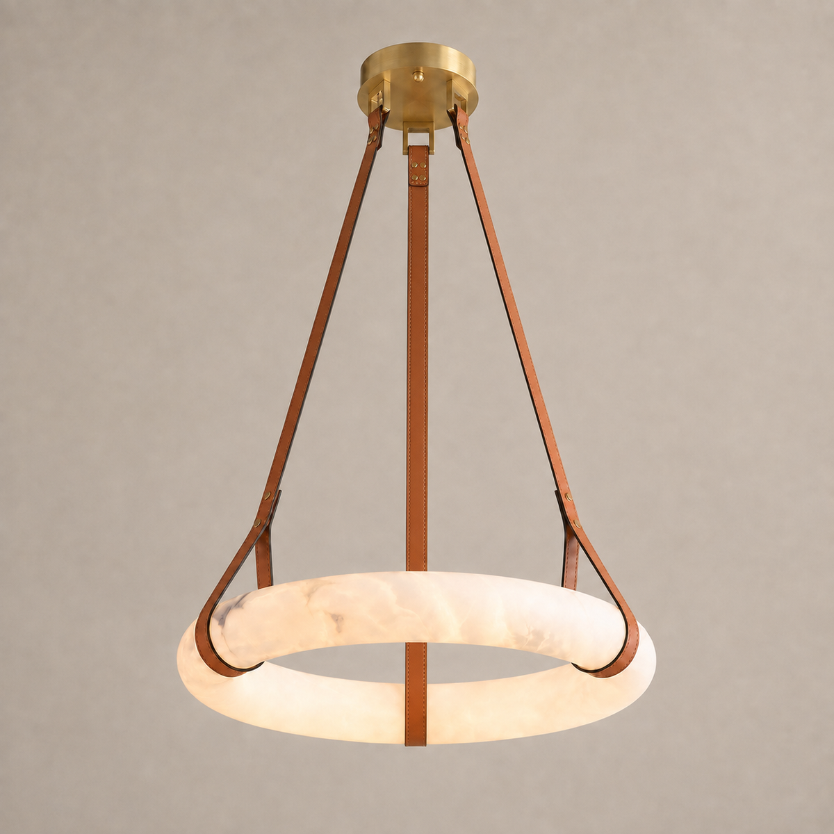 aurestra gold alabaster leather ring chandelier 39 inch