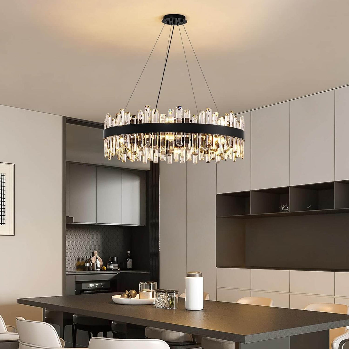 Aurum Luxury Modern Black Brass Crystal Round Chandelier For Dining aurum-luxury-modern-black-brass-crystal-round-chandelier-for-dining