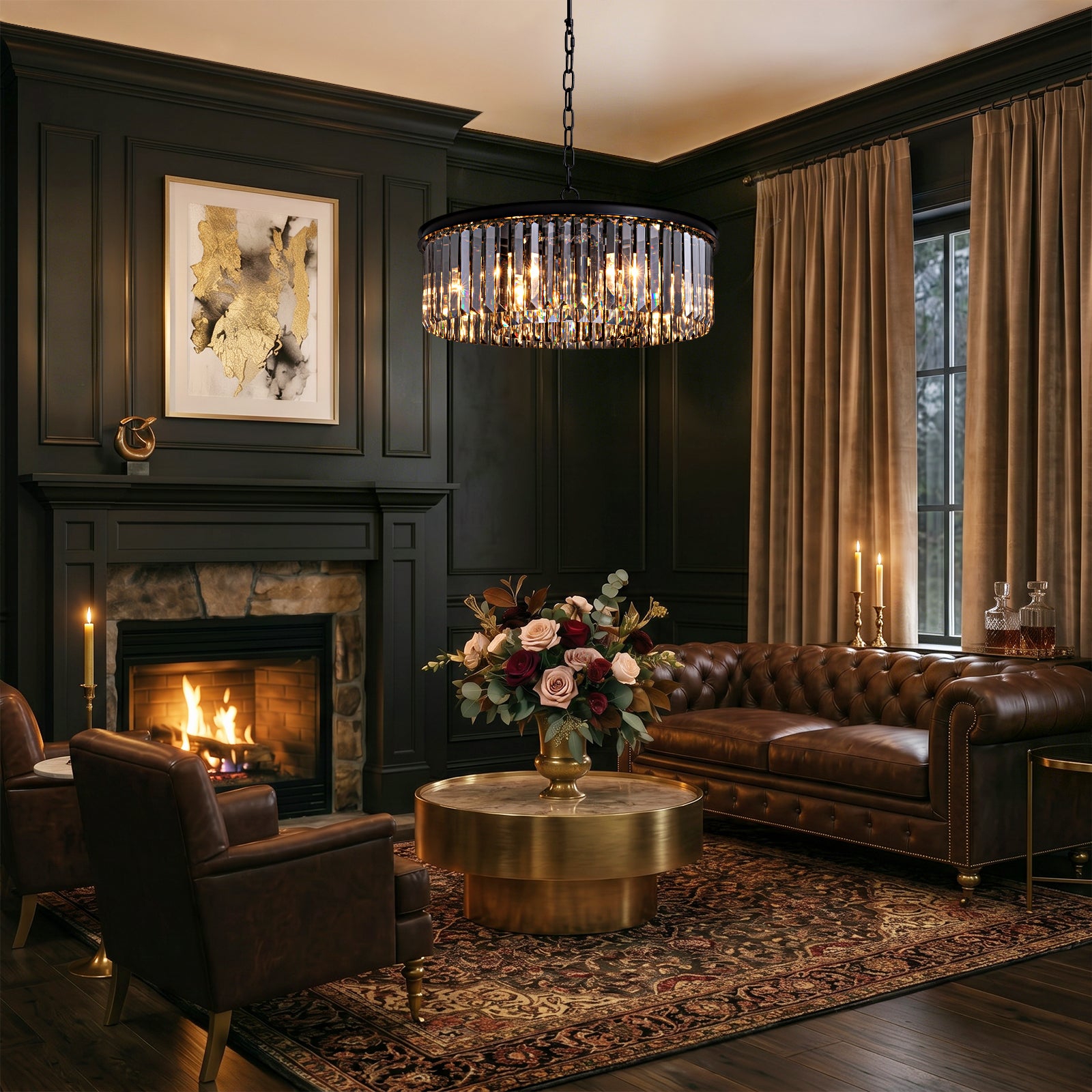 black-crystal-chandelier-round-design-pendant-light-living-room-using-scenes