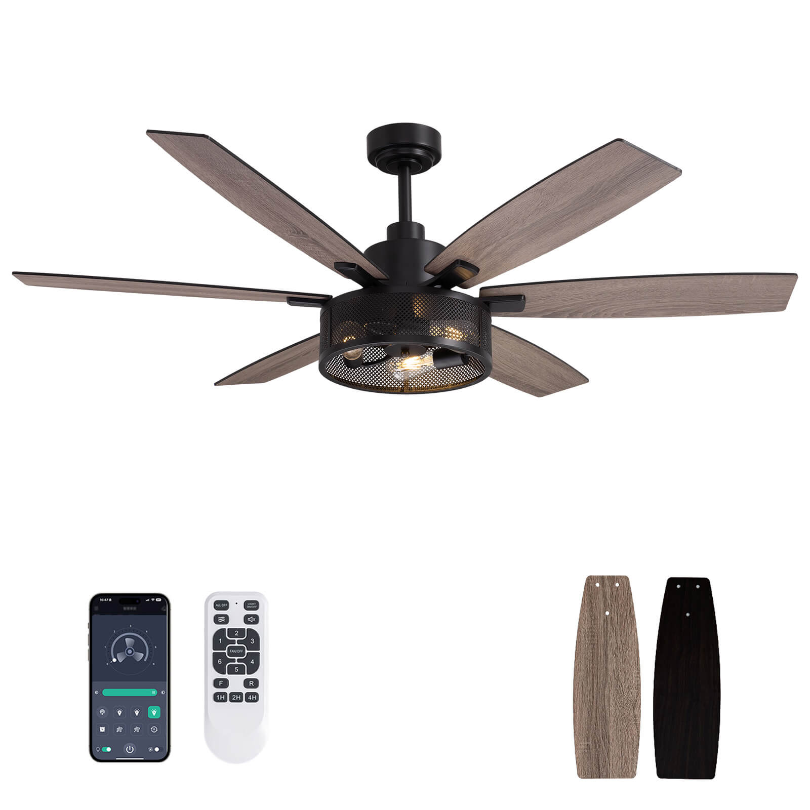 brise-60-farmhouse-rustic-black-cage-ceiling-fan-with-lights-remote-for-bedroom-living-room-main-2