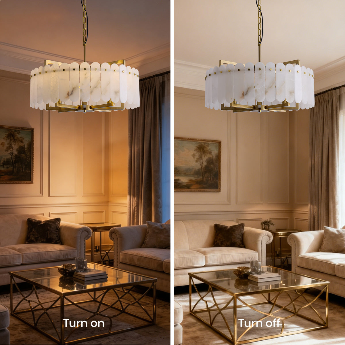 caldria-modern-luxury-alabaster-round-drum-chandelier-turn-on-and-off-sofary-lighting