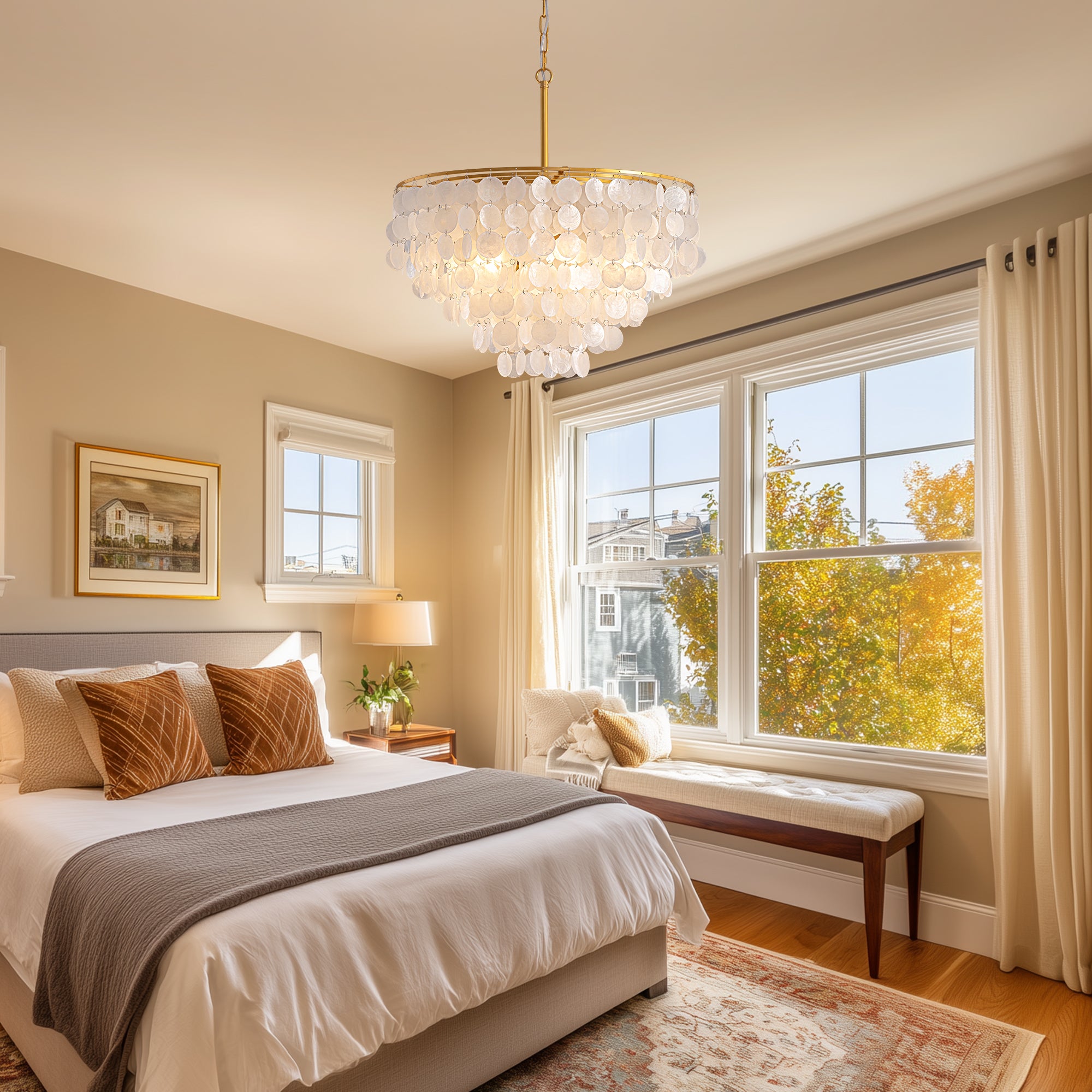 calista-coastal-gold-shell-tiered-disc-chandelier-bed-room-sofary-lighting