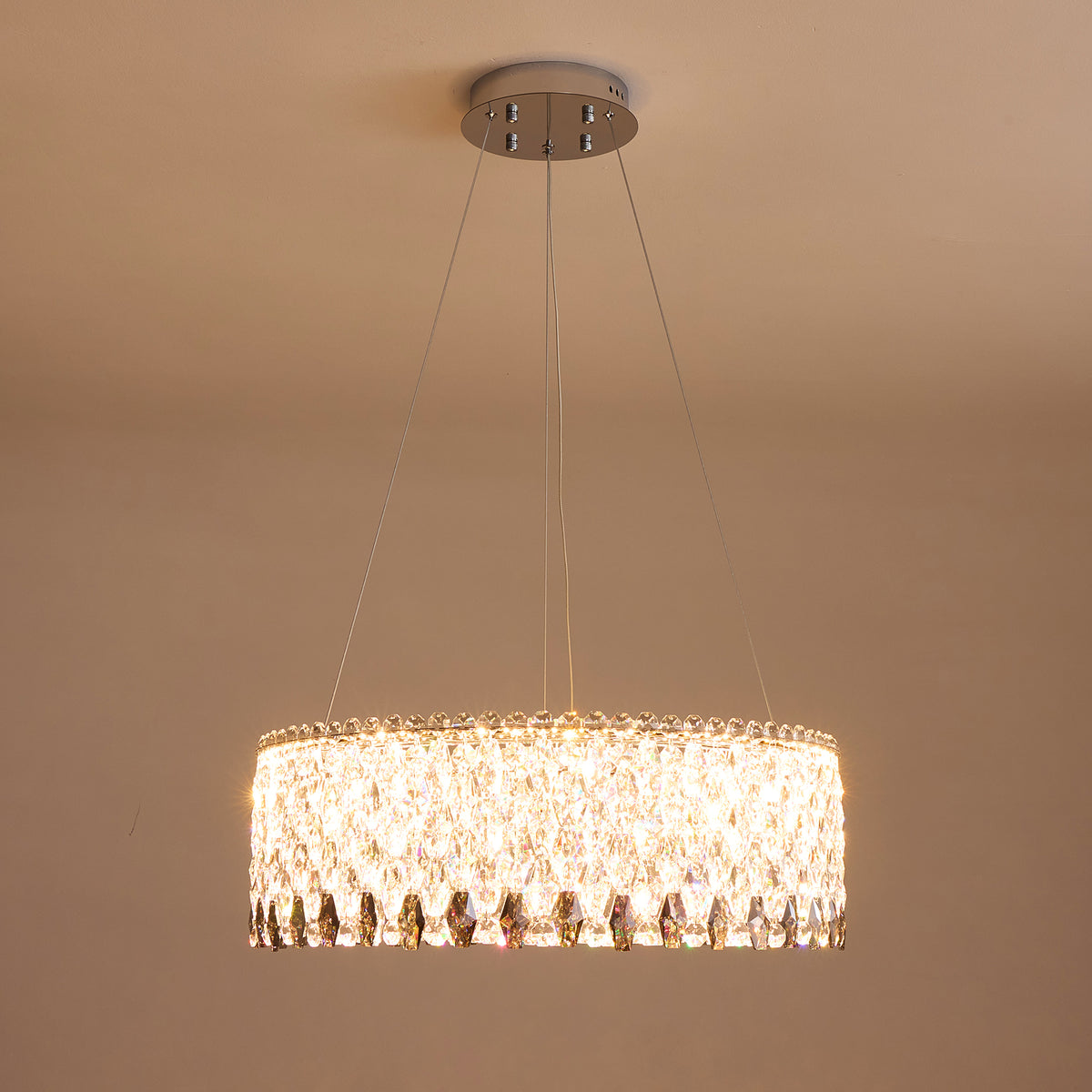 celestara-modern-luxury-gold-k9-crystal-tiered-ring-chandelier-brown-background