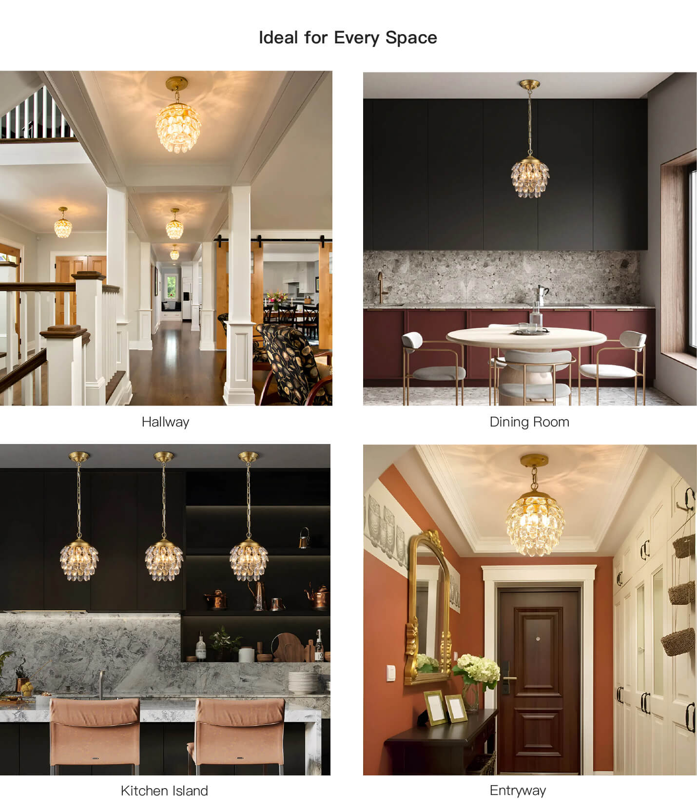 Pine Cone Shape Crystal Chandelier for Dining Room | Sofary Lighting