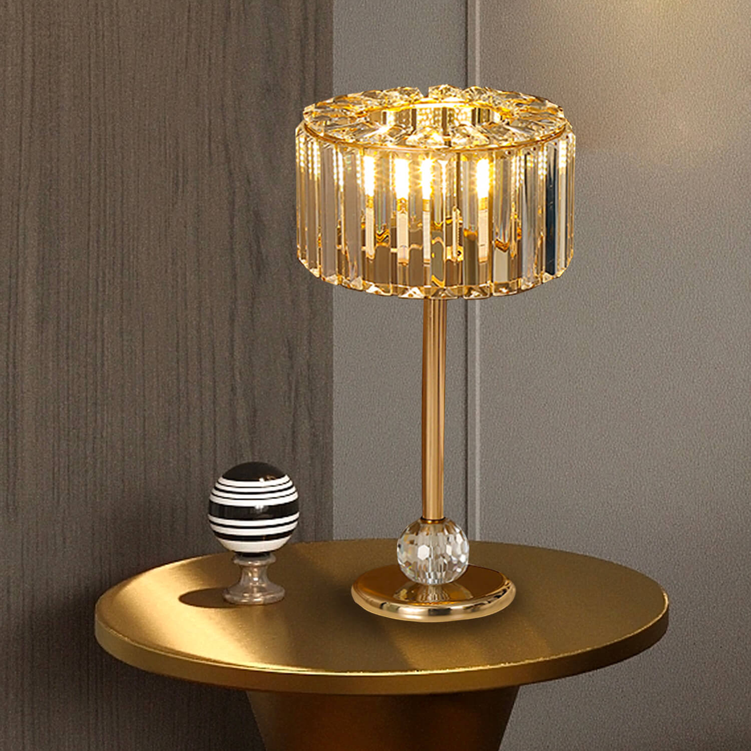 Contemporary Gold Crystal Table Lamp - Perfect for Bedside Elegance -bedroom|Sofary 