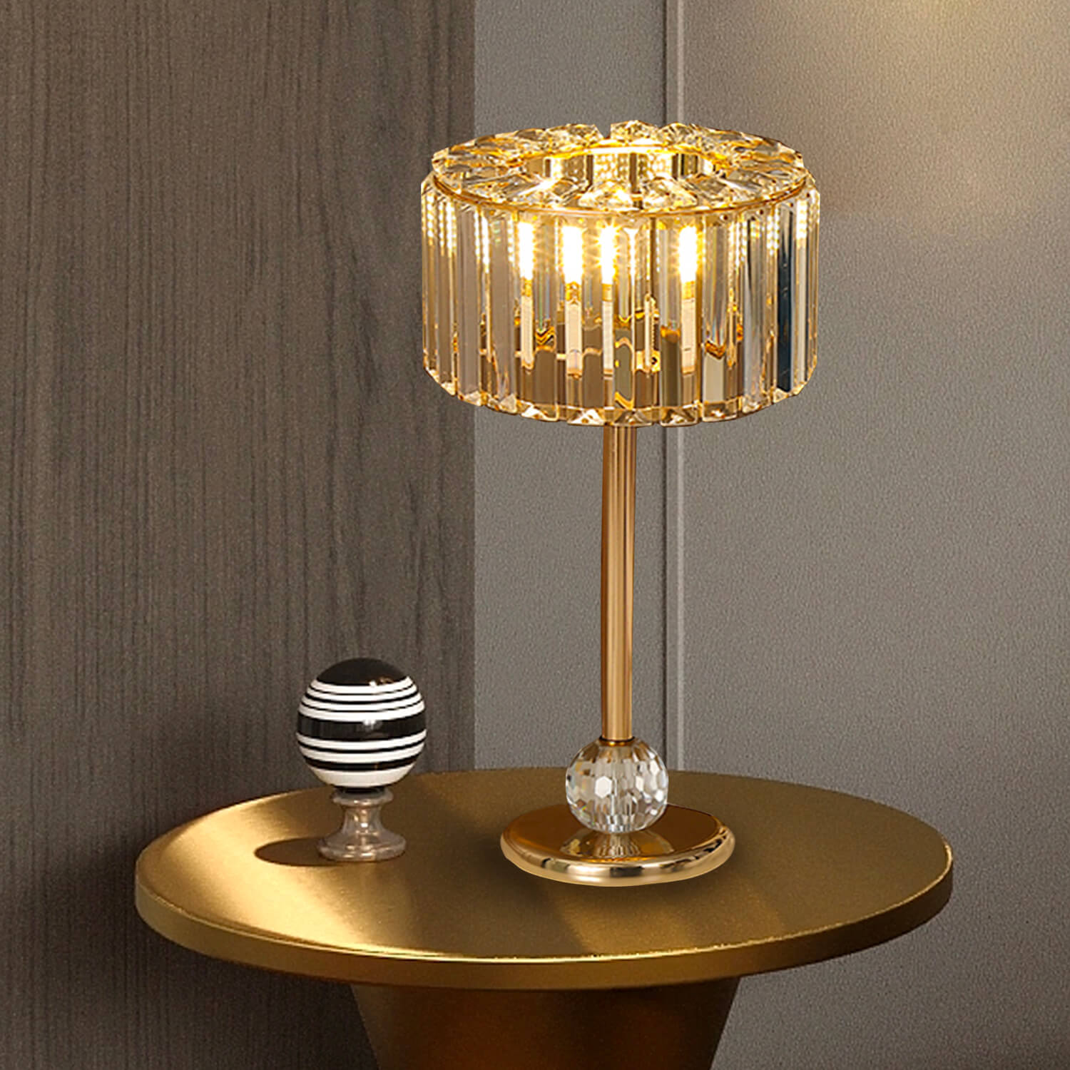 Contemporary Gold Crystal Table Lamp - Perfect for Bedside Elegance -bedroom|Sofary