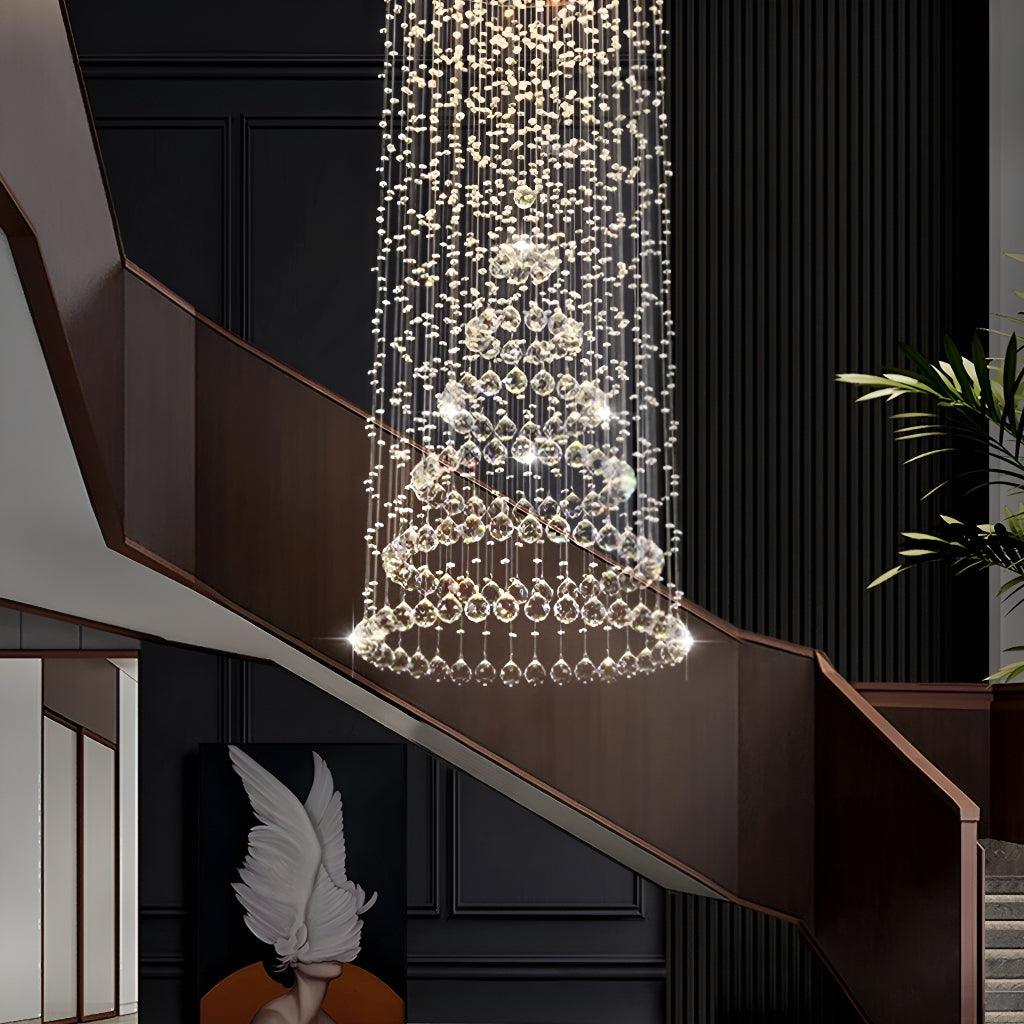 Contemporary Luxury Round Design Raindrop Crystal Chandelier-living-room-2|Sofary