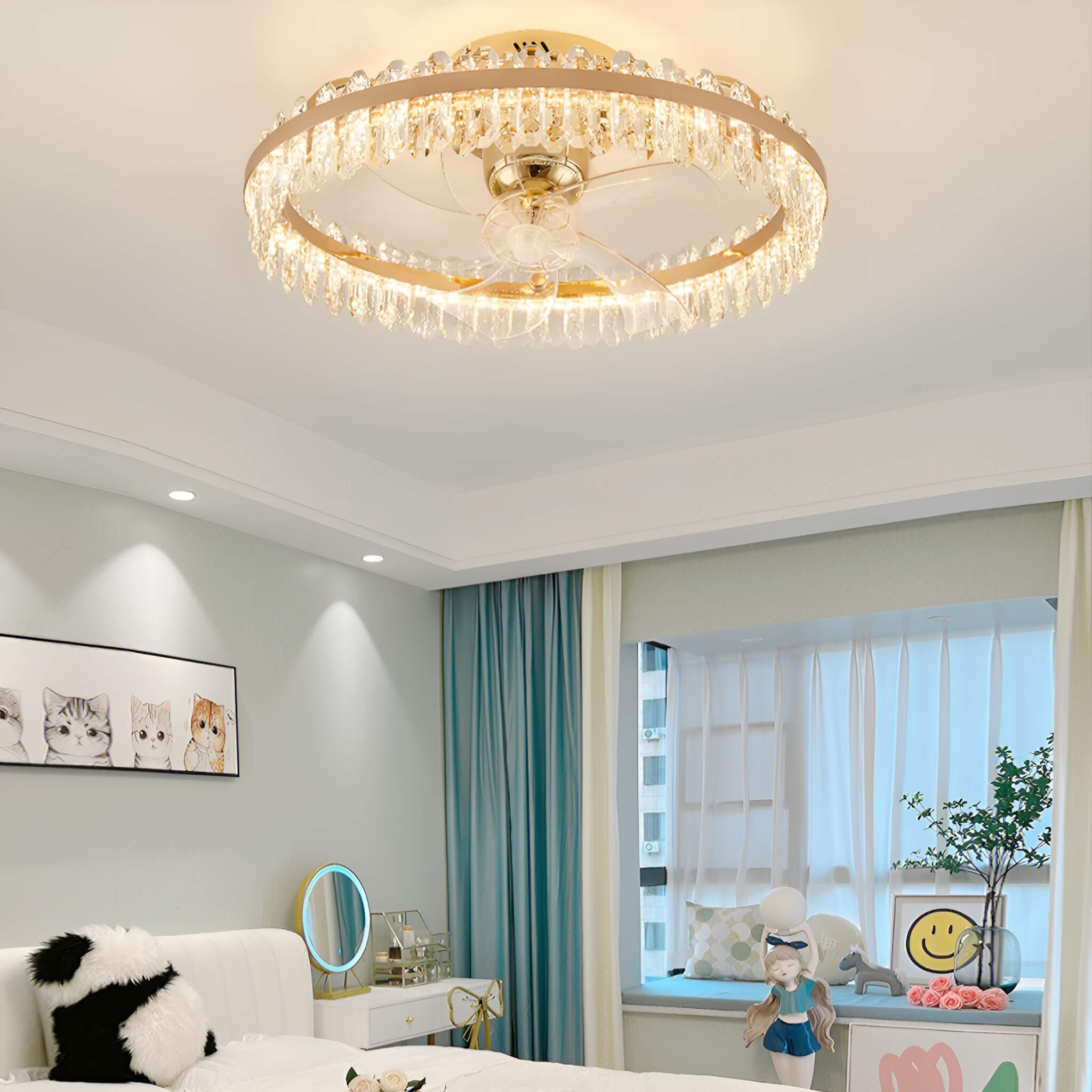 Crystal Ceiling Fan Oscillating Ceiling Fan Light bedroom-1 | Sofary Lighting