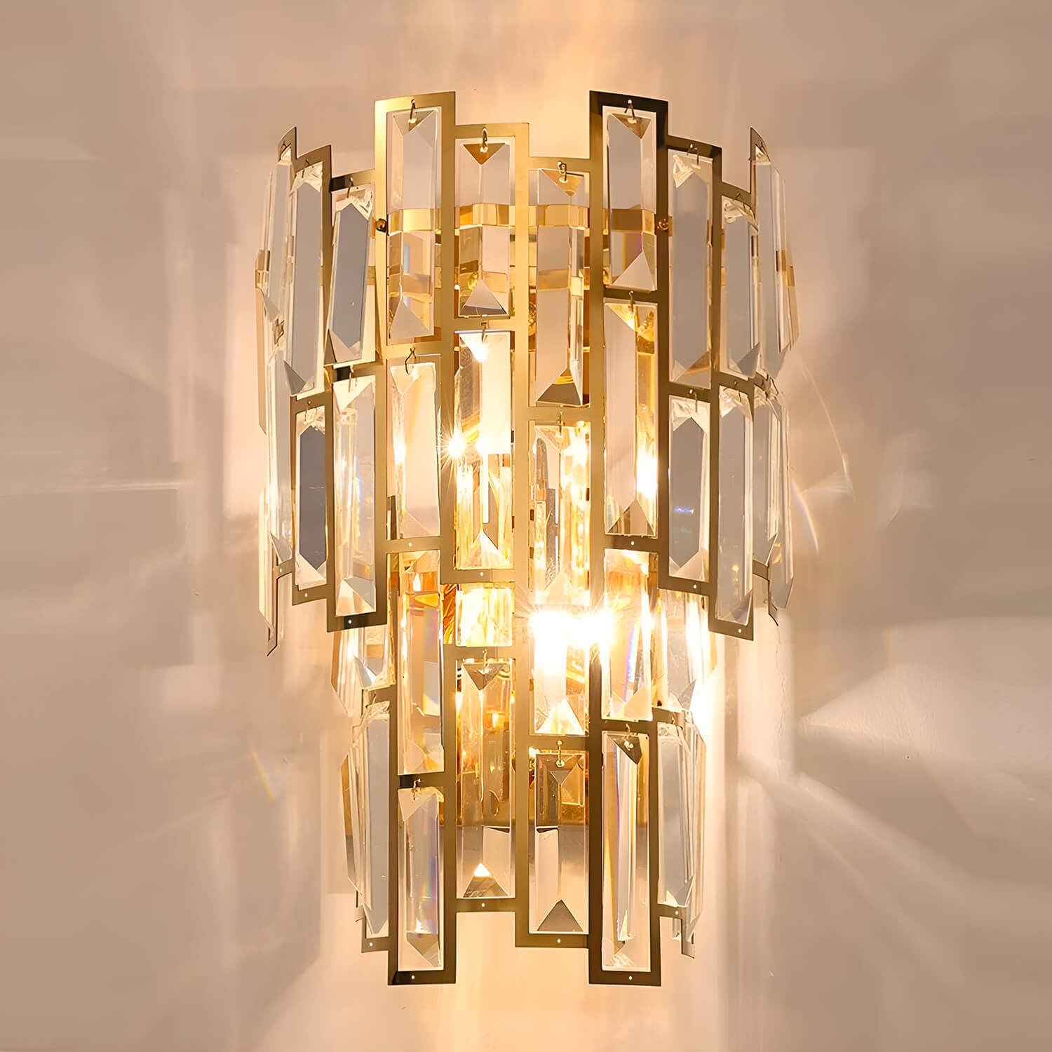 Postmodern Elegant Art Gold Crystal Wall Sconce Lamp for Indoor-detail1 |Sofary Lighting