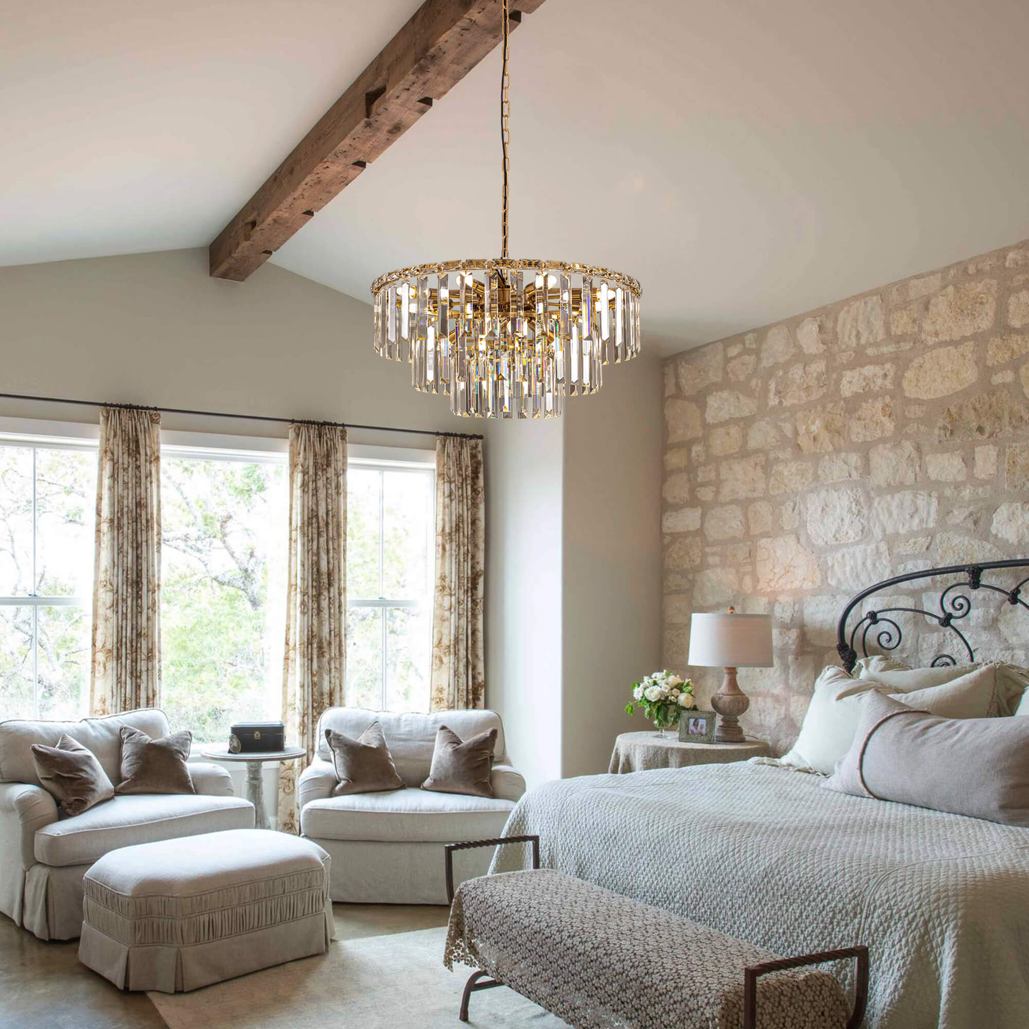 Diora Elegance Gold Crystal Chandelier