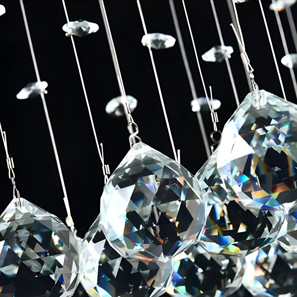 Double C Crystal Chandelier Custom Ceiling Light-details|Sofary