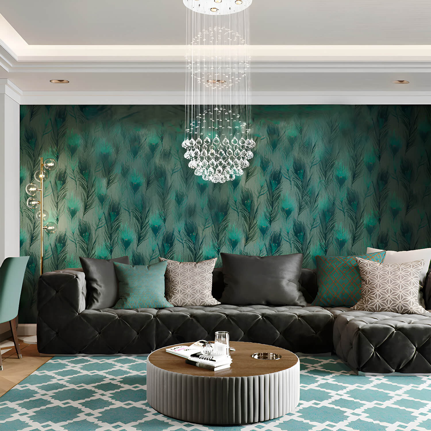 Double Sphere Raindrop Crystal Chandelier-living room|Sofary