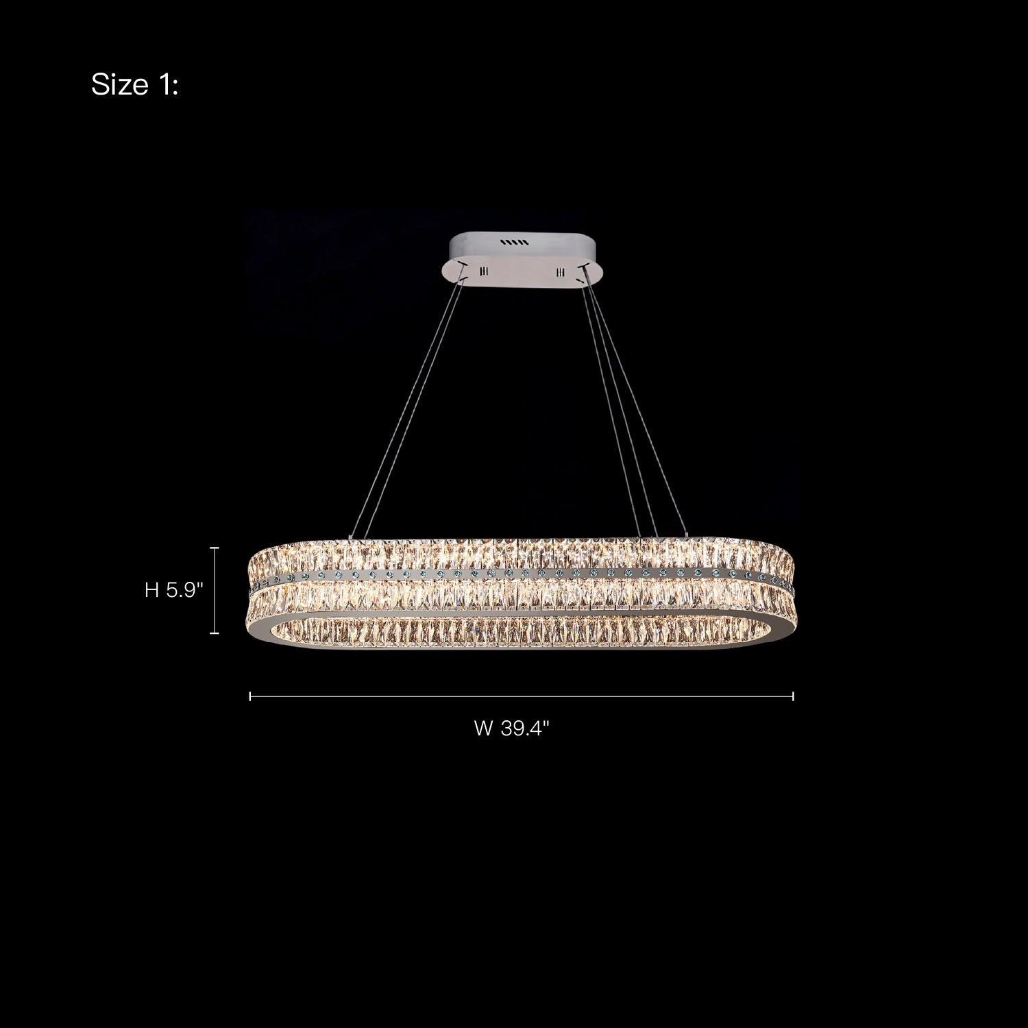 Elara Modern Luxury Oval Crystal Chandelier