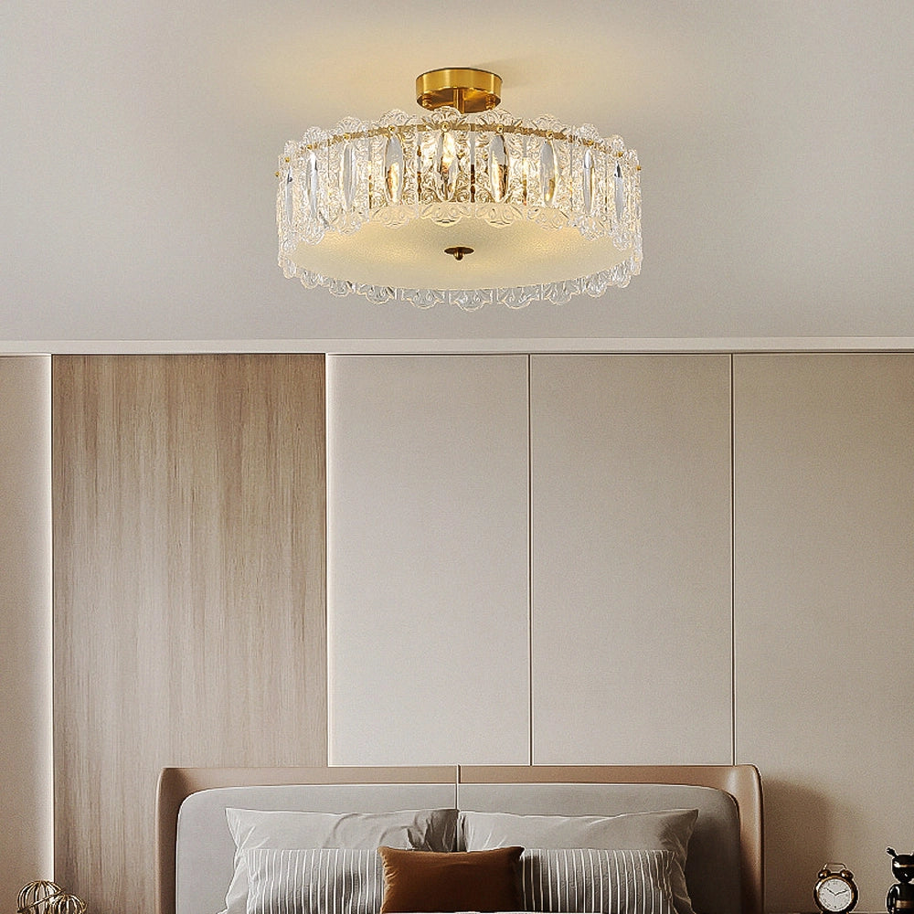 Elegant Glass Flush Mount Ceiling Light for Dining Room & Kitchen ...