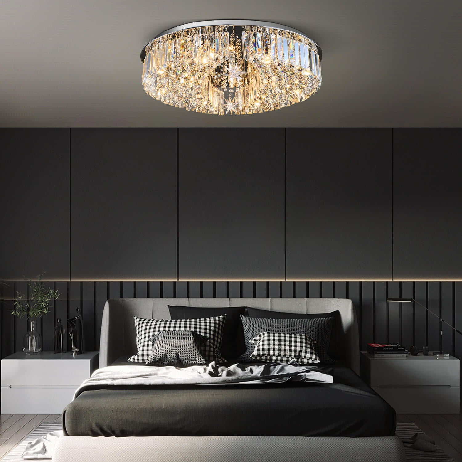 Elegant Moons and Stars Crystal Chandelier - Ceiling Light