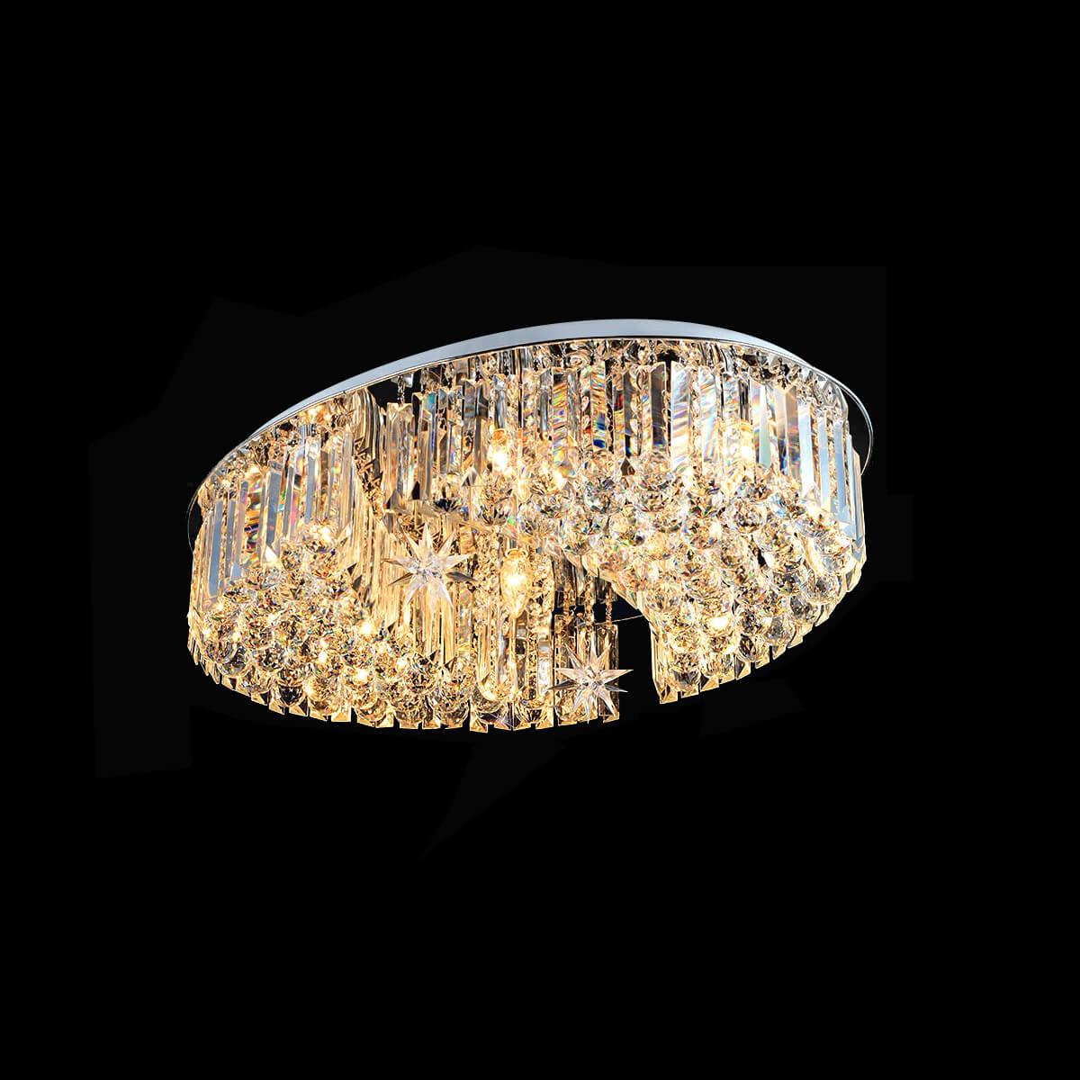 Elegant Moons and Stars Crystal Chandelier - Ceiling Light